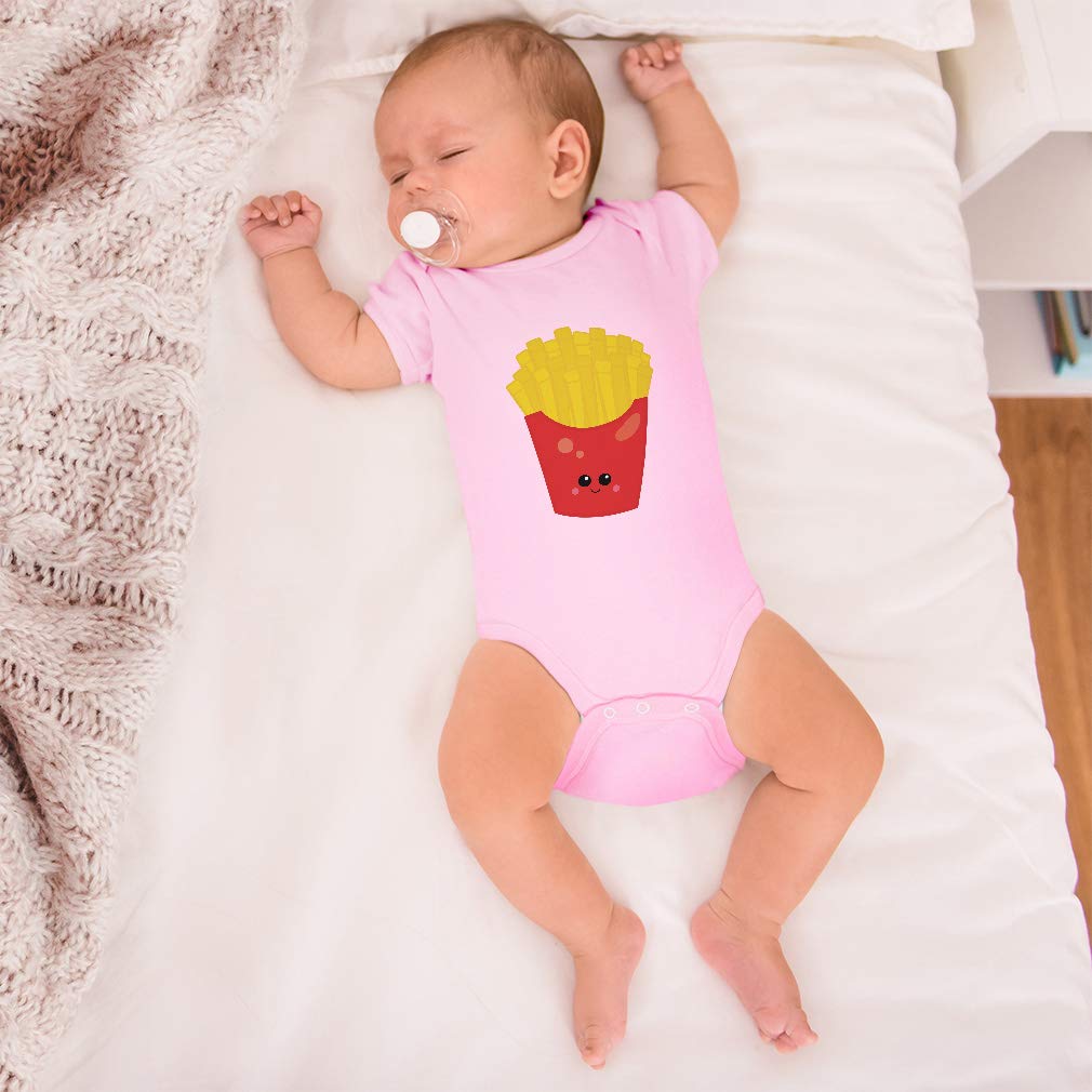 Custom Personalized Baby Bodysuit - Cute French Fries Design 100% Cotton Onesie for Boys & Girls | Perfect for Newborn Photos, Family Outings & Playtime