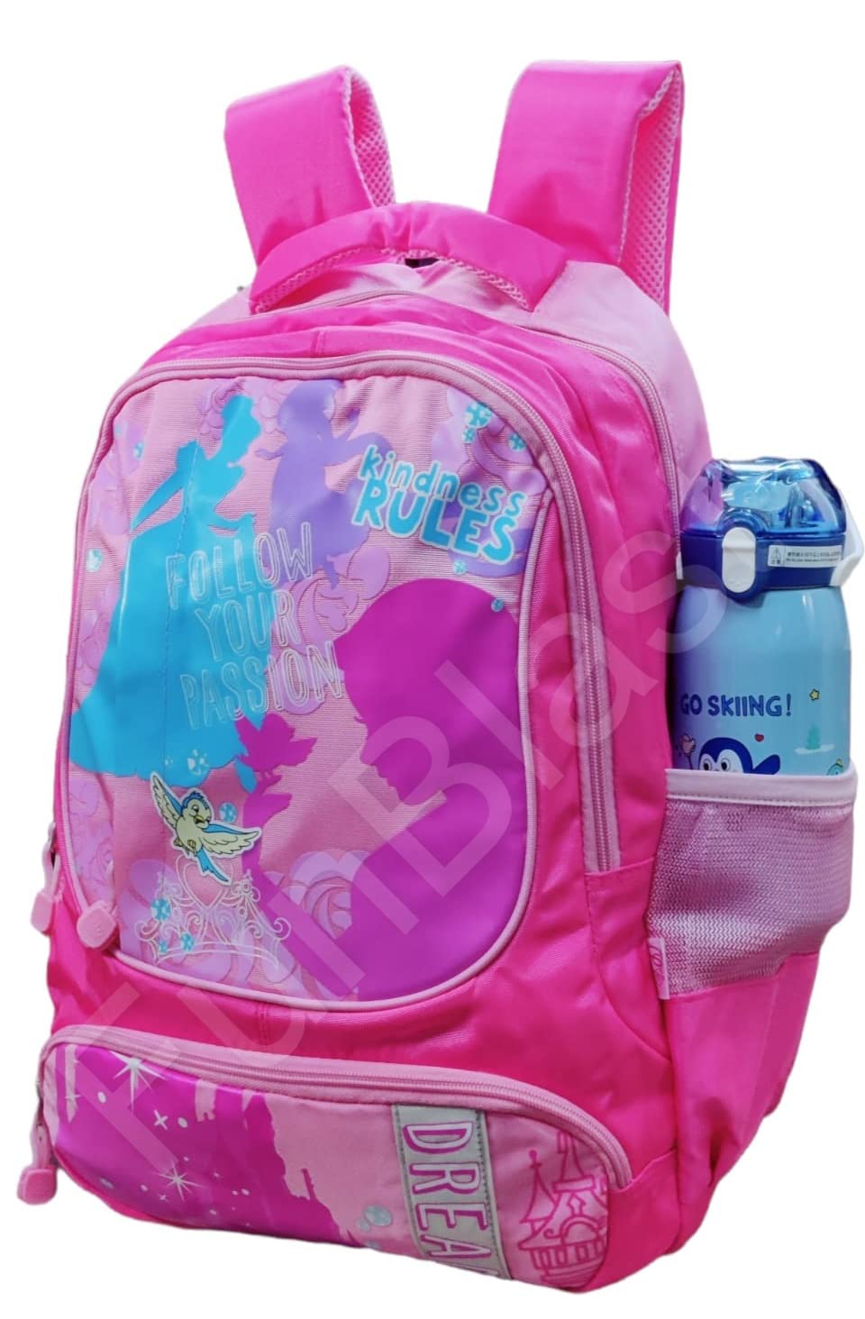 FunBlast Durable Large Capacity School Backpack for Boys & Girls - 46.5cm College Bag with Multiple Pockets | Perfect for School, Travel & Daily Use (Pink)
