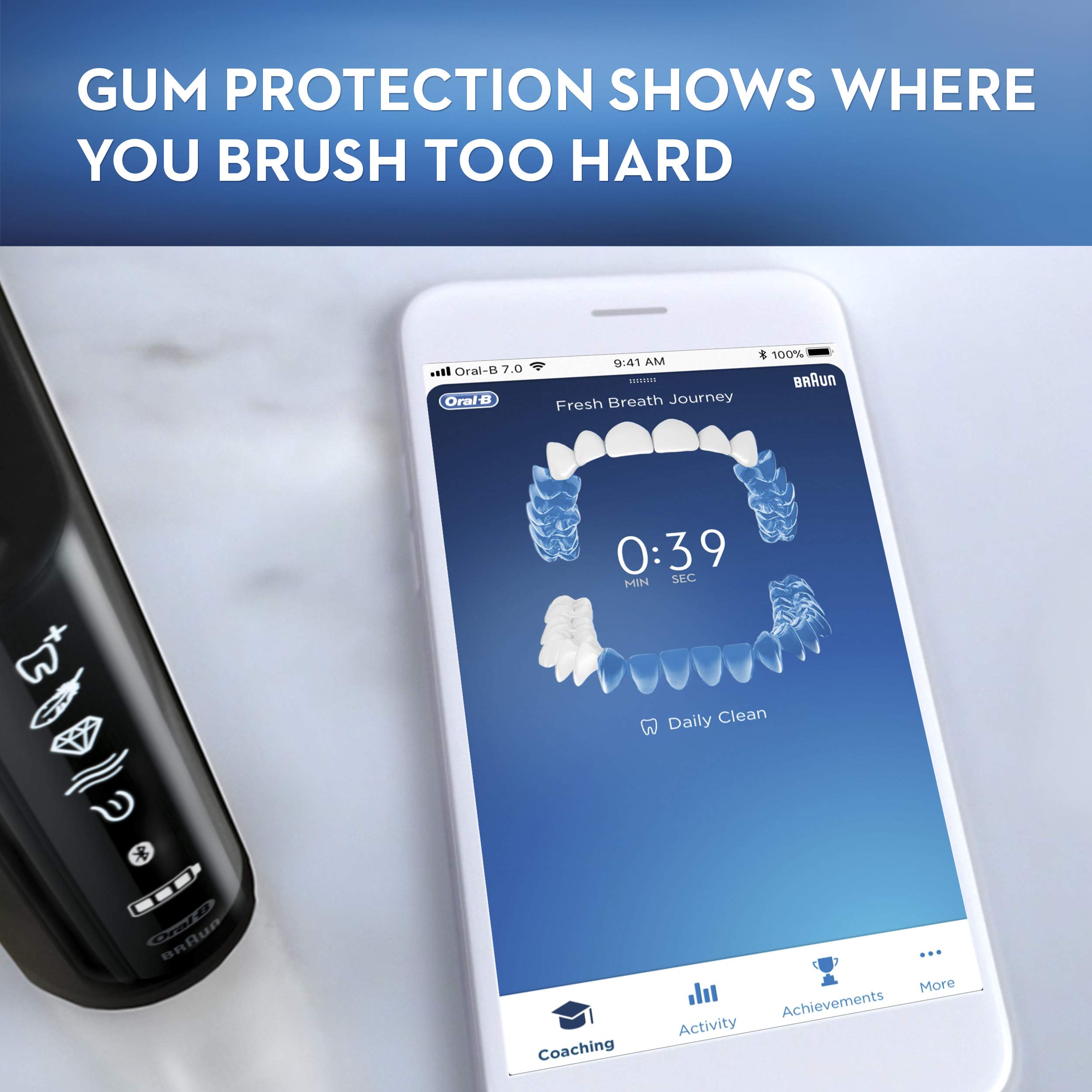 Oral-B GENIUS X Electric Toothbrush with 3 Replacement Brush Heads & Travel Case - Black | Professional Teeth Cleaning for Adults & Travel Use