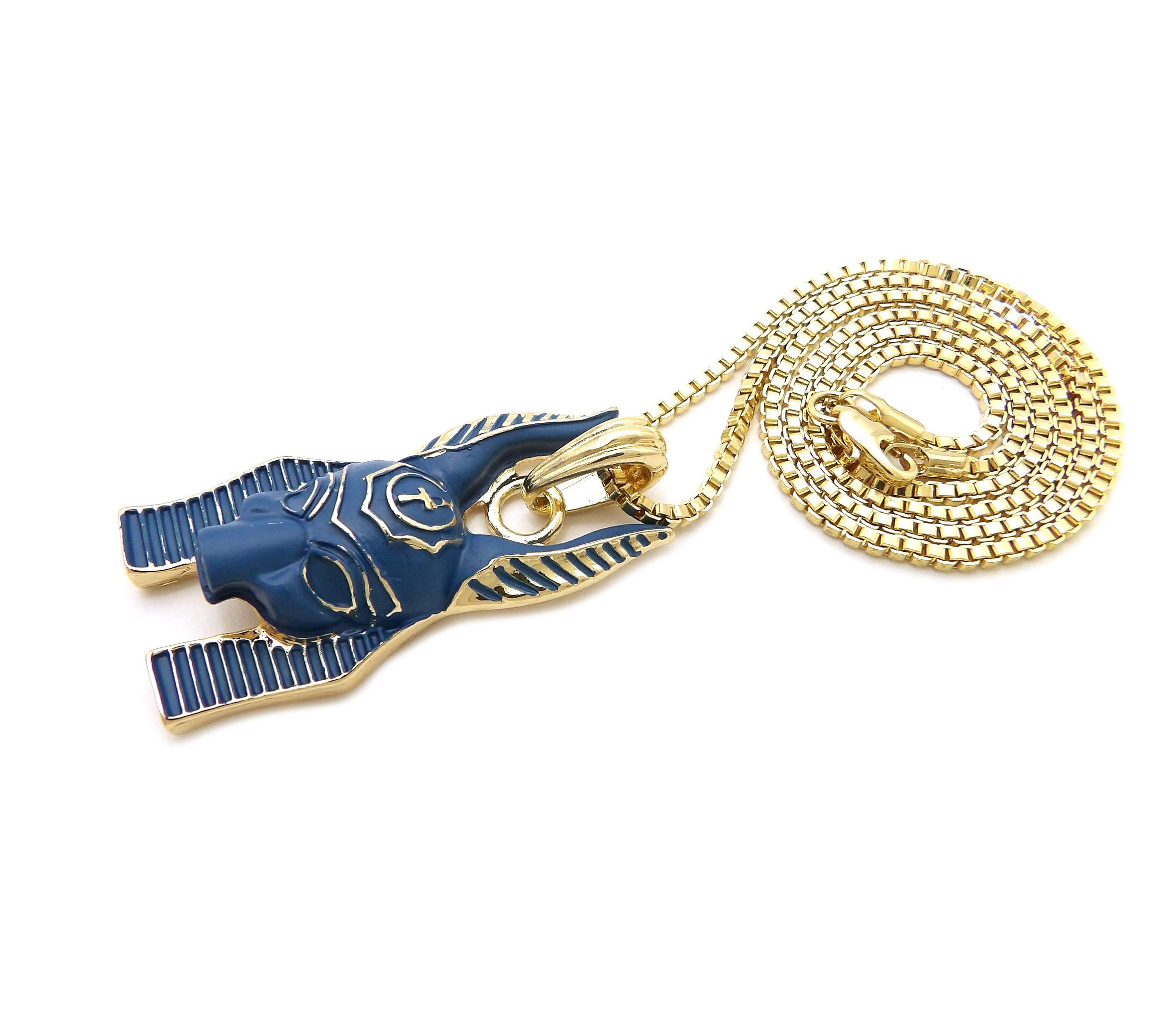 Anubis Pendant Necklace - Gold/Silver Cuban Chain for Men & Women