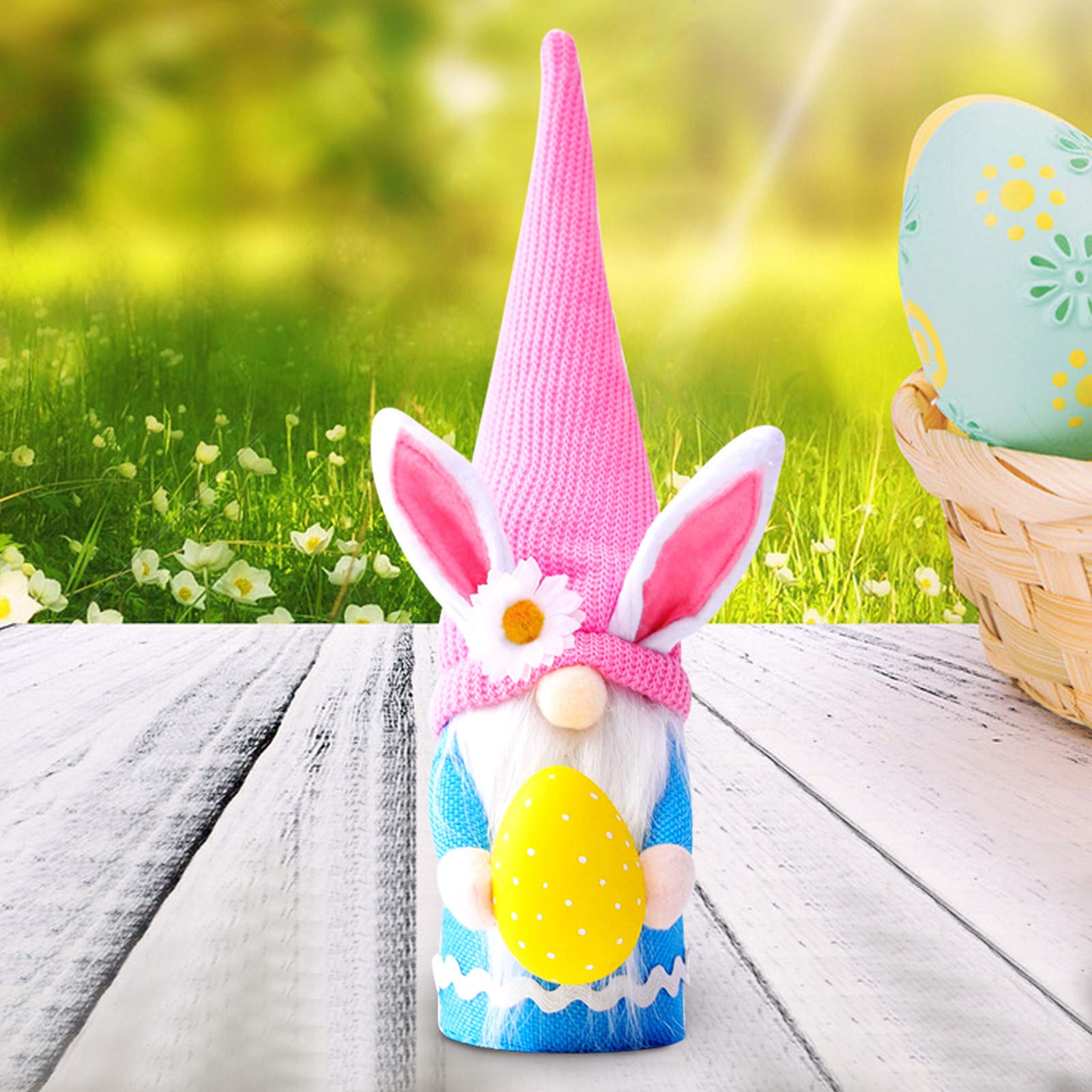 Handmade Easter Gnome Decorations with Bunny Ears - Soft Plush Dwarf Dolls for Spring & Easter Gifts (1 Piece, Female) | Perfect for Easter Home Decor, Party Favors & Swedish Tomte Collectibles