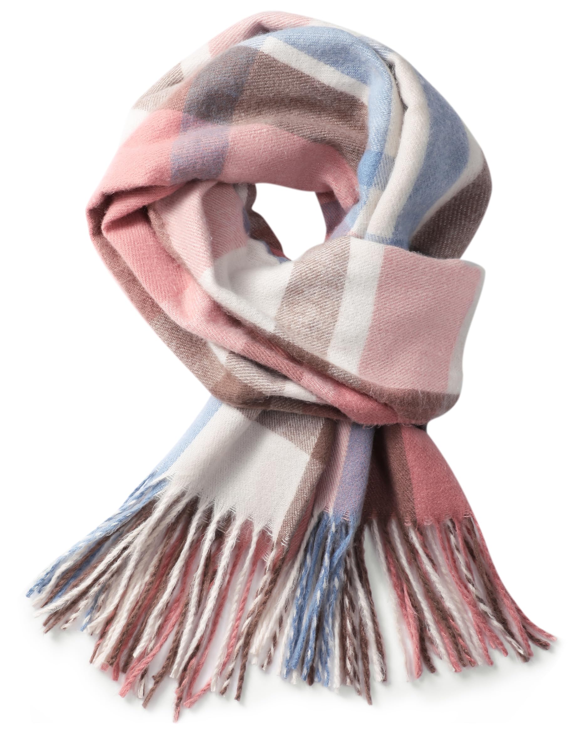 Luxury Cashmere Winter Scarves for Women - Soft Plaid Long Blanket Scarf (79