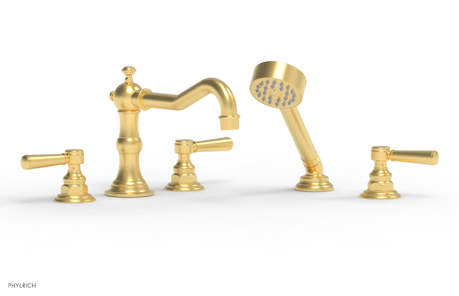 HENRI Deck Mounted Bathtub Faucet Set with Hand Shower and Lever Handles - 161 49 Series | Perfect for Modern Bathroom Renovations & Spa-Like Shower Experience