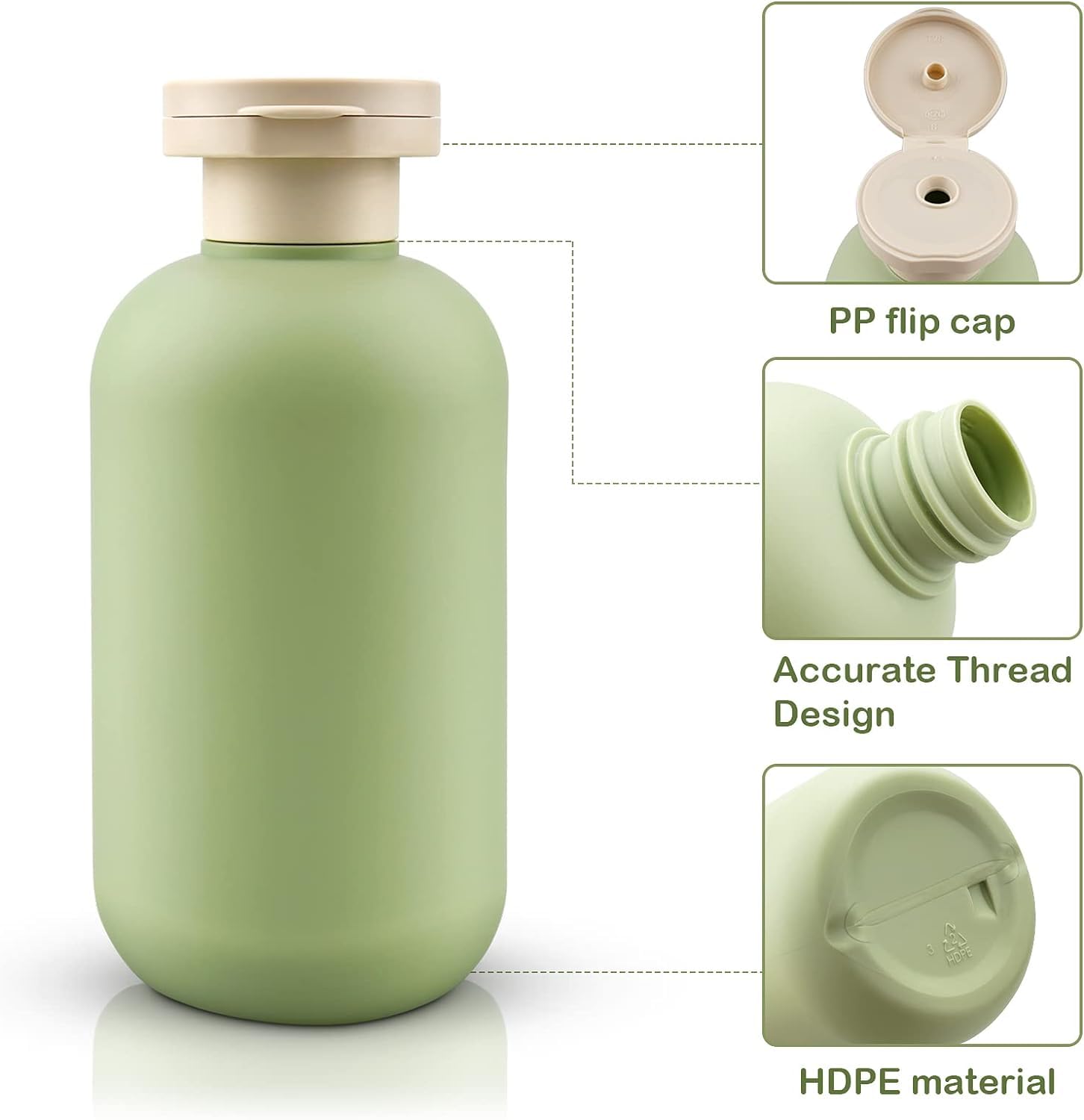 PiyuBind 2-Pack 300ml Travel Dispenser Bottles with Flip Cap - Refillable Plastic Squeeze Containers for Soap, Lotion, Cream - Perfect for Toiletries, Travel Kit & Home Organization