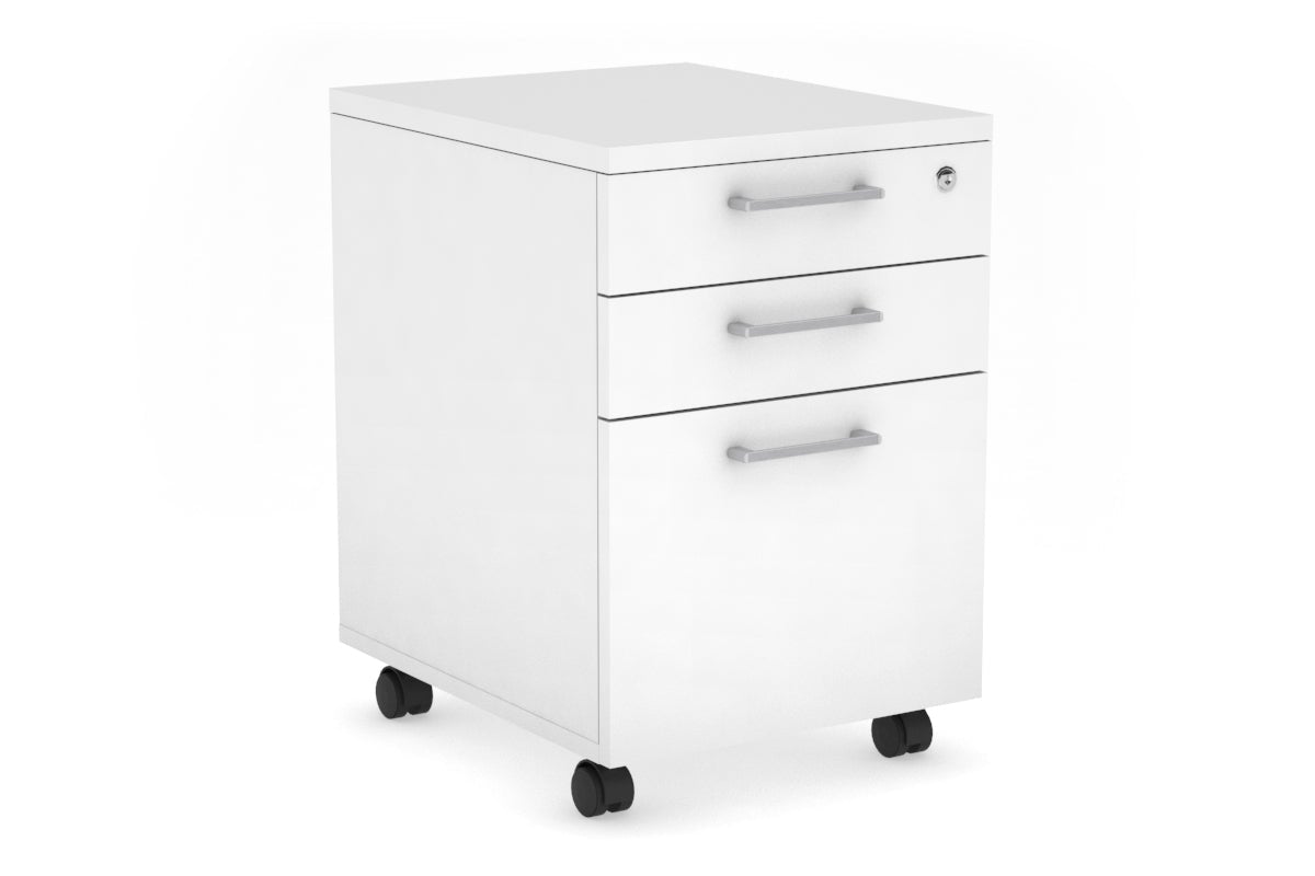 Lockable Mobile Pedestal with File Drawers - Laminate Office Storage Cabinet for Files & Supplies | Perfect for Home Office, Classroom & Workplace Organization