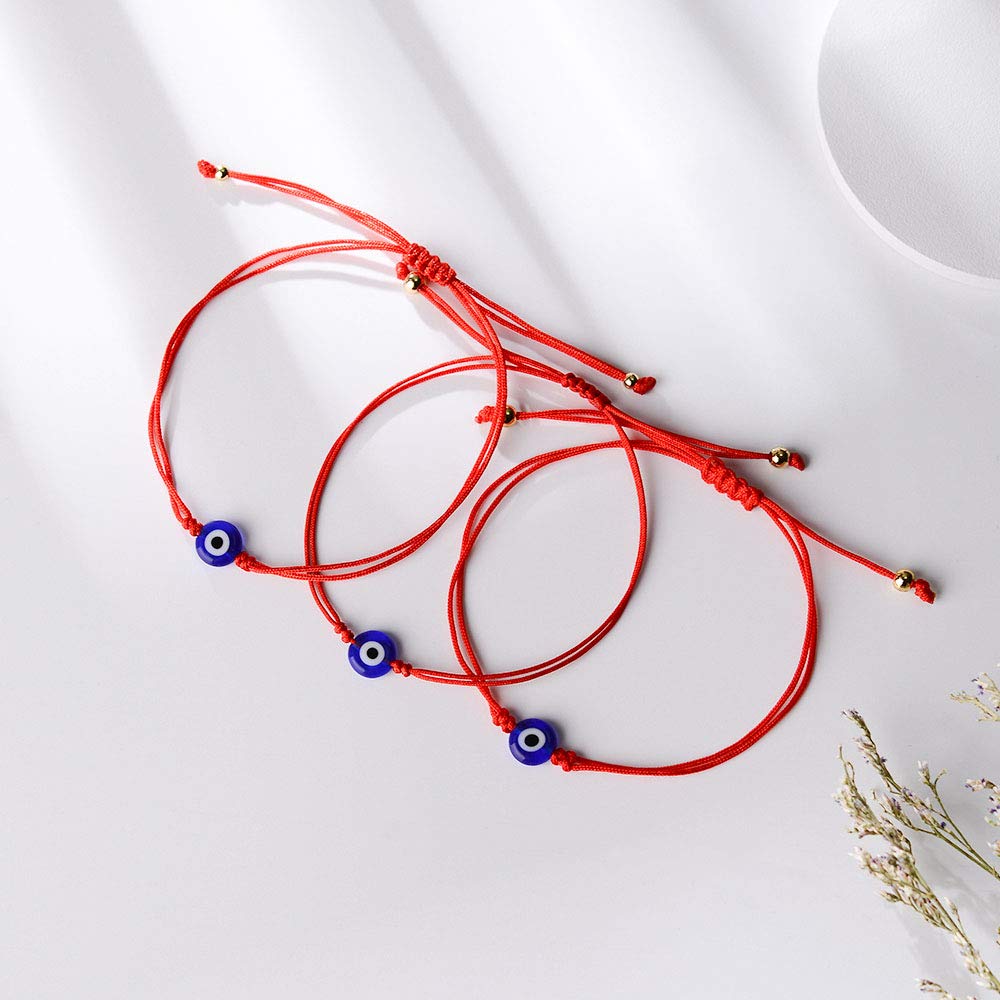 6 Pcs Evil Eye Bracelet Set for Women & Men - Adjustable Lucky Protection Bracelet & Anklet - Spiritual Gift for Teens - Perfect for Daily Wear, Travel & Good Luck Charms