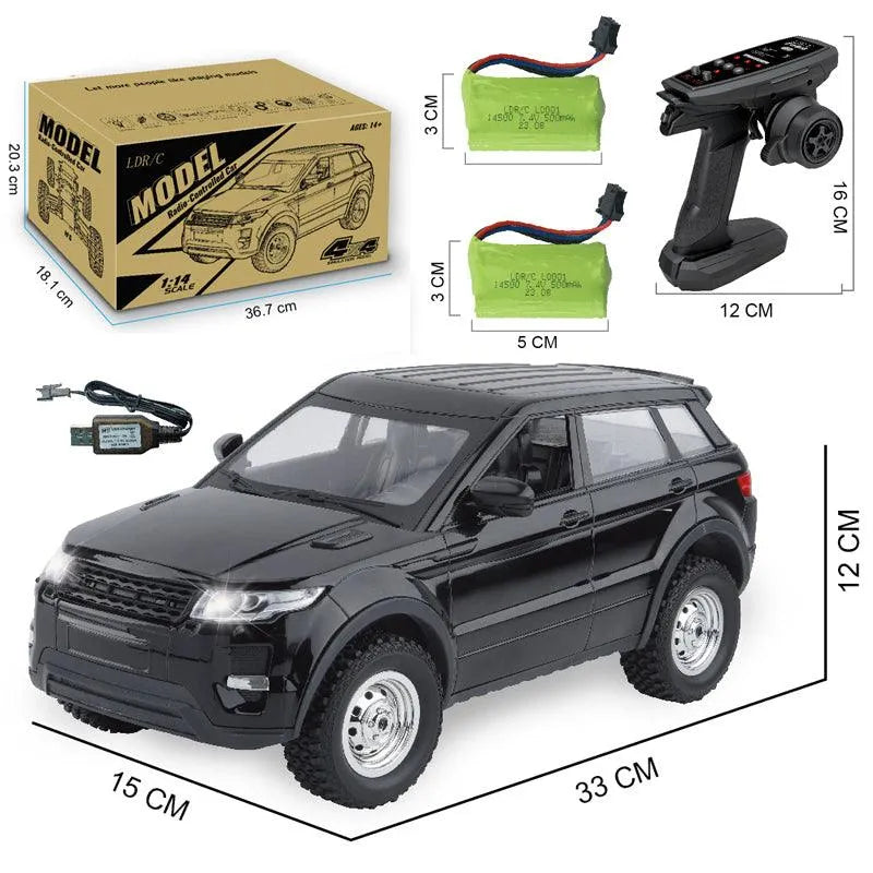 LDRC 1299 RTR 1/14 Scale 2.4Ghz 4WD Off-Road RC Truck with LED Lights - Full Proportional Remote Control Climbing Vehicle for Kids & Adults - Perfect for Outdoor Racing, Backyard Crawling and Off-Road Adventures