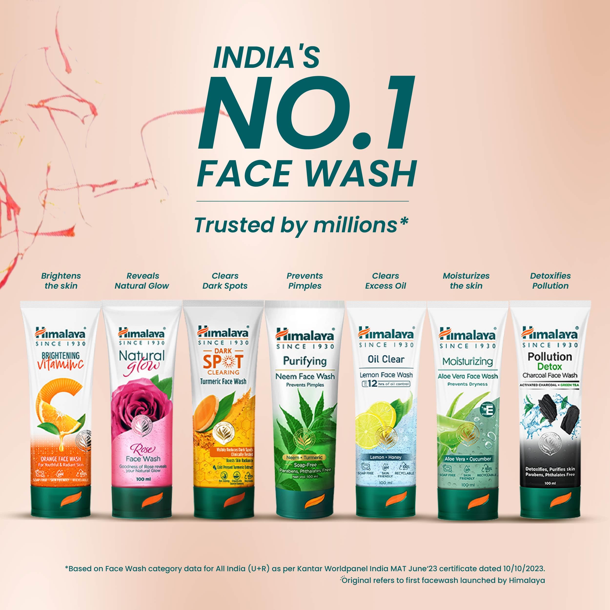 Himalaya Kesar Fairness Face Wash 150ml - Brightening & Glowing Skin Cleanser for Daily Use, Travel & Gifting