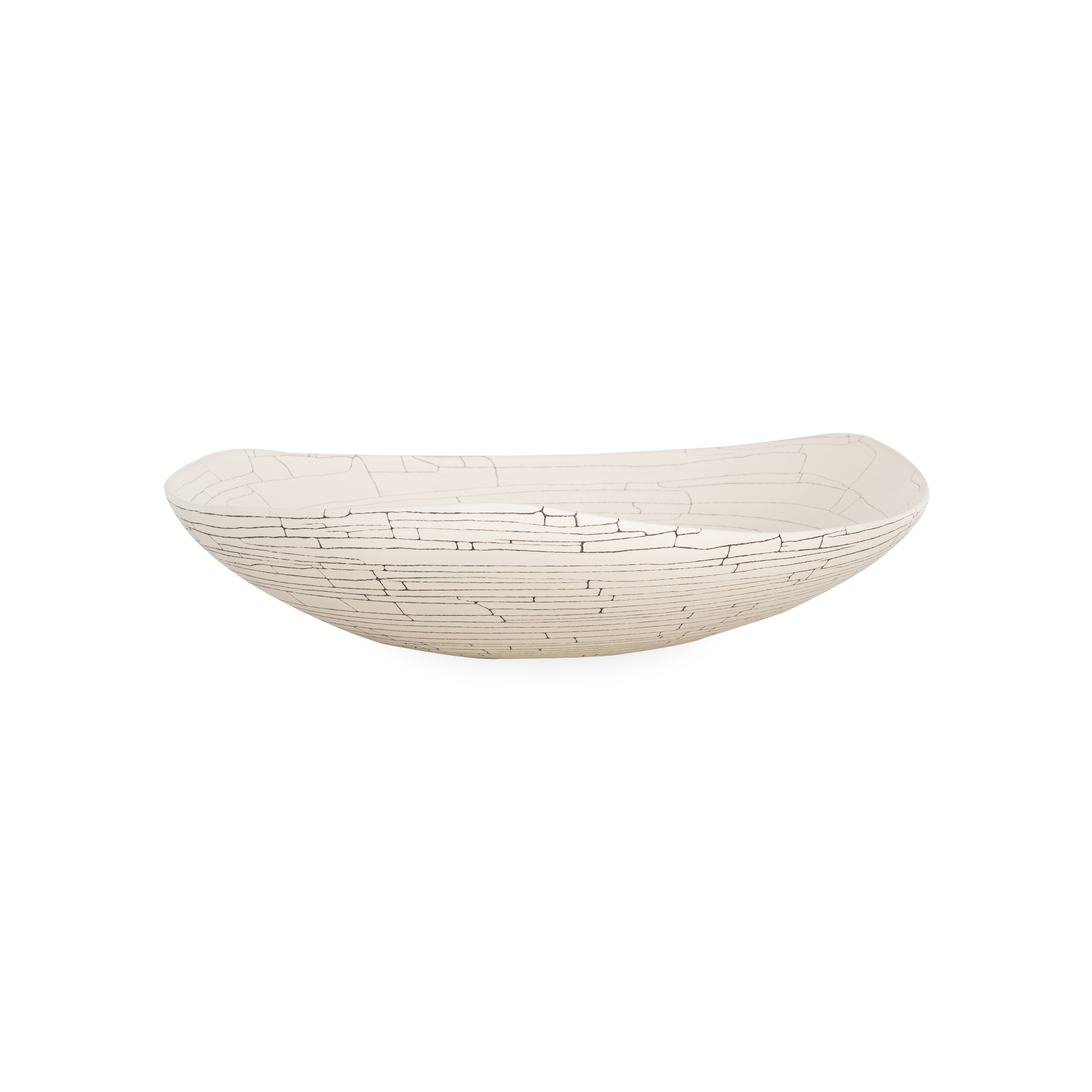 Crackle Triangolo Plate Bowl - Ceramic Triangle Serving Dish for Appetizers, Desserts & Snacks - Perfect for Parties, Picnics & Home Dining Decor