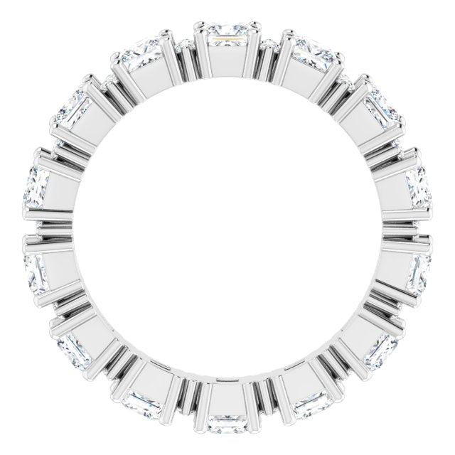 2.77 Carat Princess & Round Diamond Eternity Band Wedding Ring - 14K White Gold Bridal Stackable Ring for Anniversary, Engagement, or Special Occasion Gift