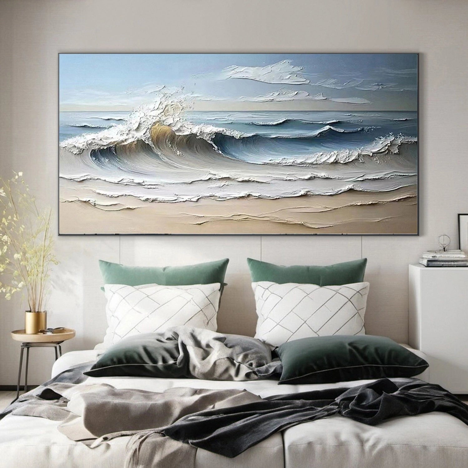 Ocean and Sky Painting #OS 240 - Stunning Handmade Wall Art for Home & Office Decor - Perfect for Living Room, Bedroom or Gift