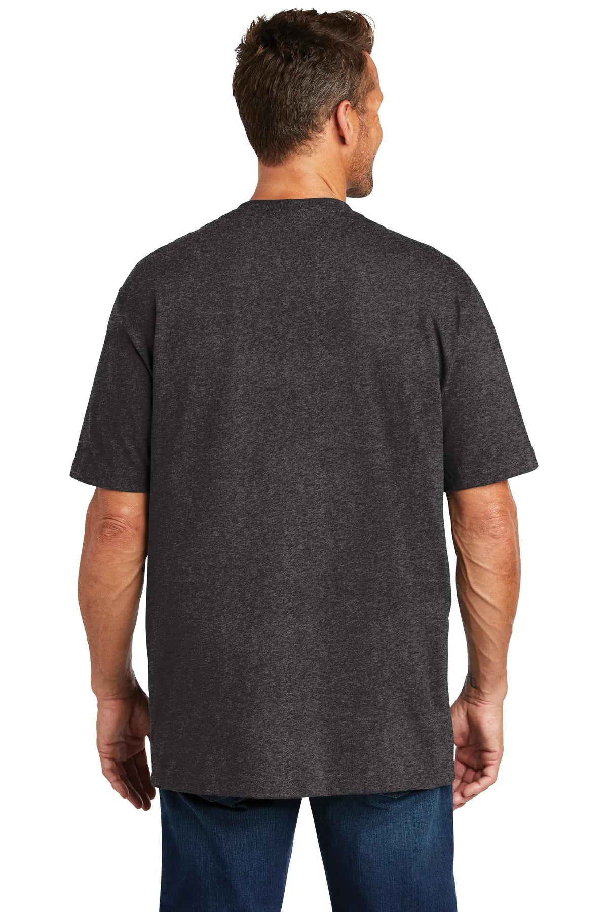 Carhartt Workwear Custom Pocket T-Shirts for Men - Carbon Heather - Durable & Comfortable Work Shirts for Construction, Landscaping & Outdoor Activities