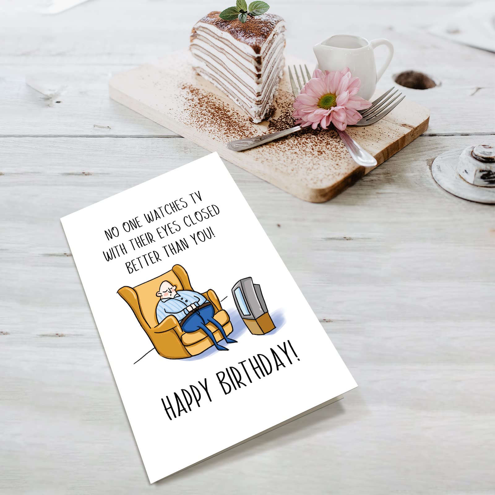 Funny Birthday Card for Men - Dad, Husband, Grandpa - TV Watching Card for Relaxation & Gifts