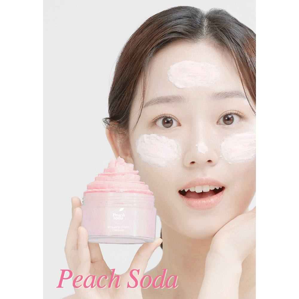 Ariul Peach Soda Whipping Cream Cleanser 100ml - Gentle Foaming Face Wash for Oily & Acne-Prone Skin - Perfect for Daily Deep Cleansing & Makeup Removal