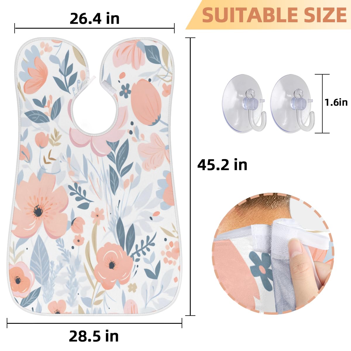 Waterproof Beard Shaving Bib with Floral Print - Barber Apron for Men & Women - Hair Dye & Makeup Protective Cape - Sink Hair Catcher for Beard Trimming & Styling - Perfect Gift for Barbers & Stylists - Ideal for Home Grooming & Salon Use
