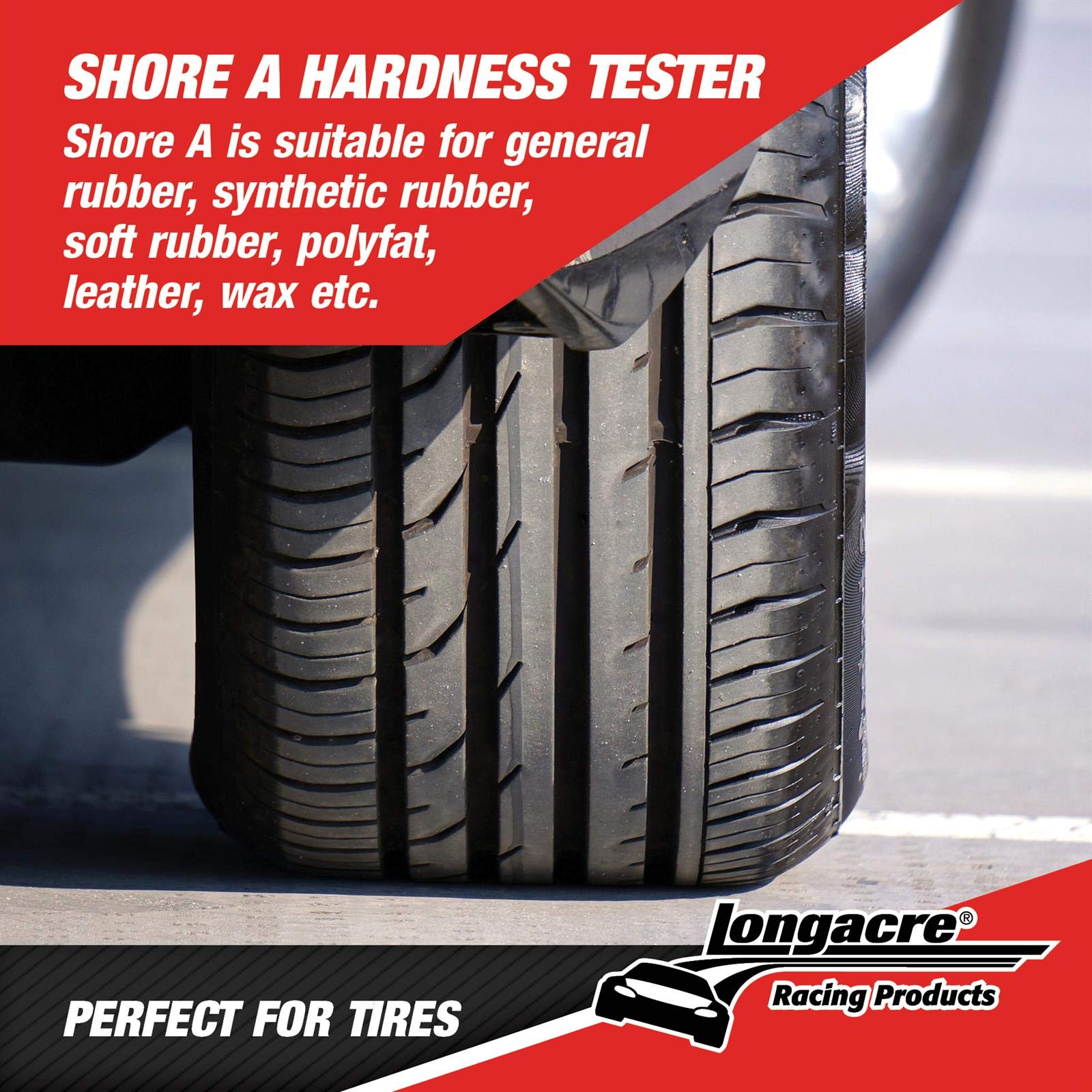 Longacre 52-50546 Deluxe Tire Durometer with Storage Case - Premium Tire Hardness Tester for Racing, Motorcycles & Bikes - Perfect for Track Days, Performance Tuning & Tire Maintenance