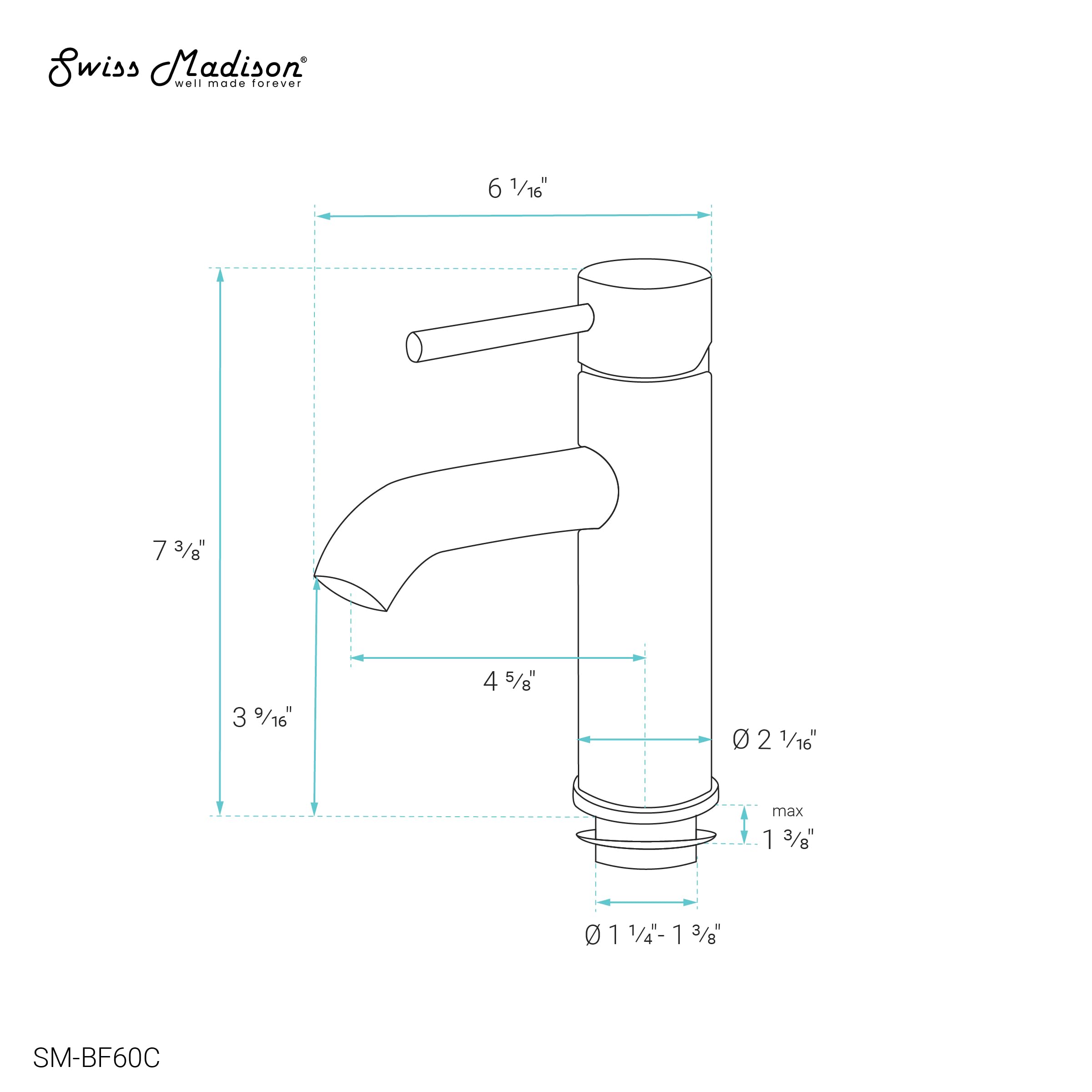 Chrome Ivy Single Hole Single Handle Bathroom Faucet - Modern Water-Saving Design for Sink, Vanity, and Powder Room