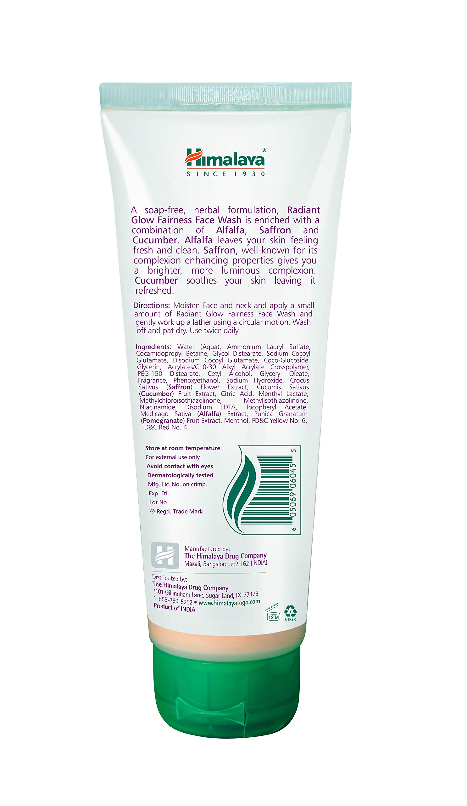 Himalaya Radiant Glow Fairness Face Wash - Brightening & Pore Minimizing Cleanser for Clear, Glowing Skin (3.38 oz) | Daily Skincare Routine for Even Skin Tone & Youthful Radiance