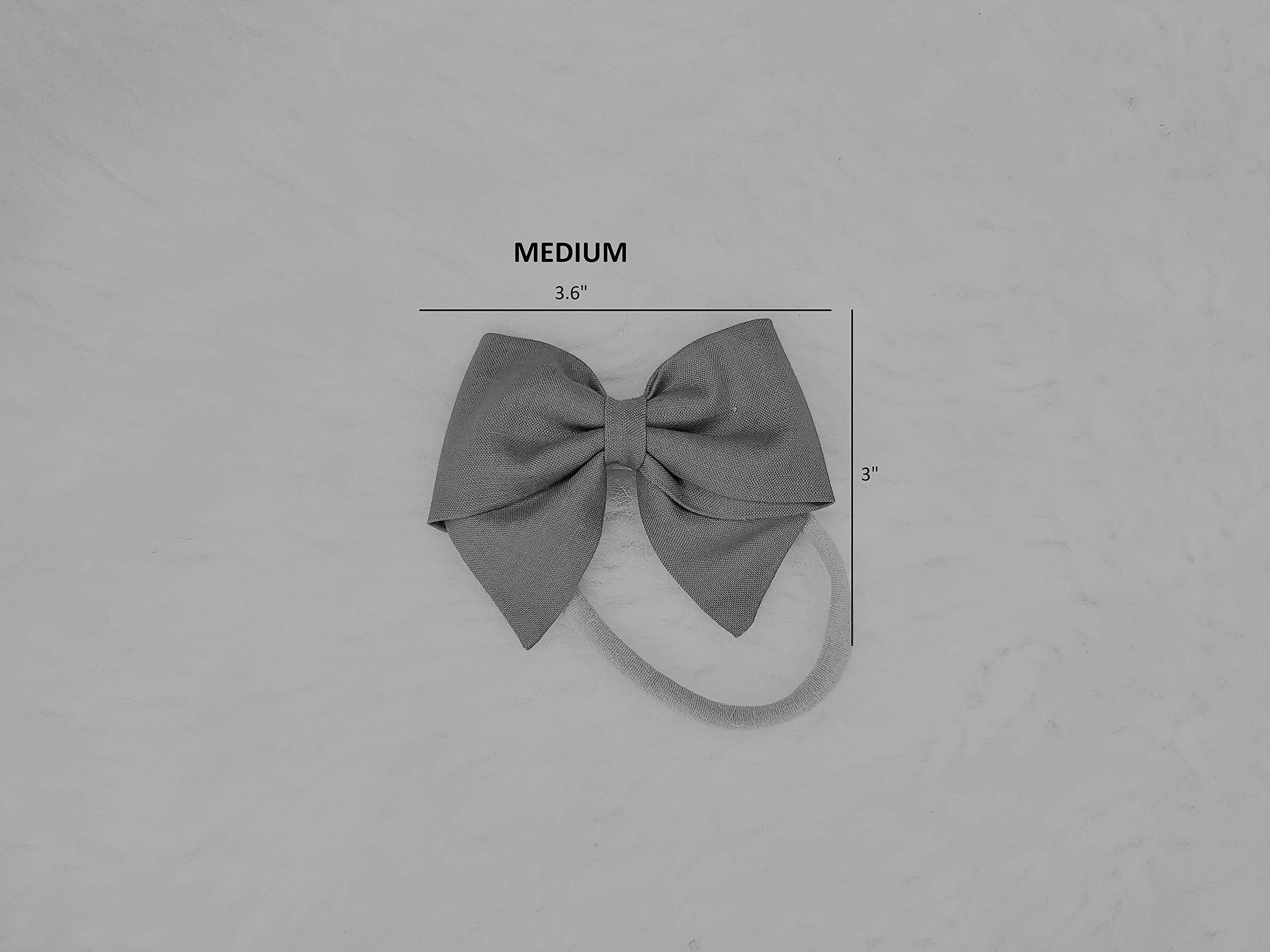 Super Soft Baby Girl Headbands & Linen Bows - Stretchy Nylon Hair Bands for Newborns, Infants & Toddlers - Perfect for Photoshoots, Birthday Parties & Everyday Outfits