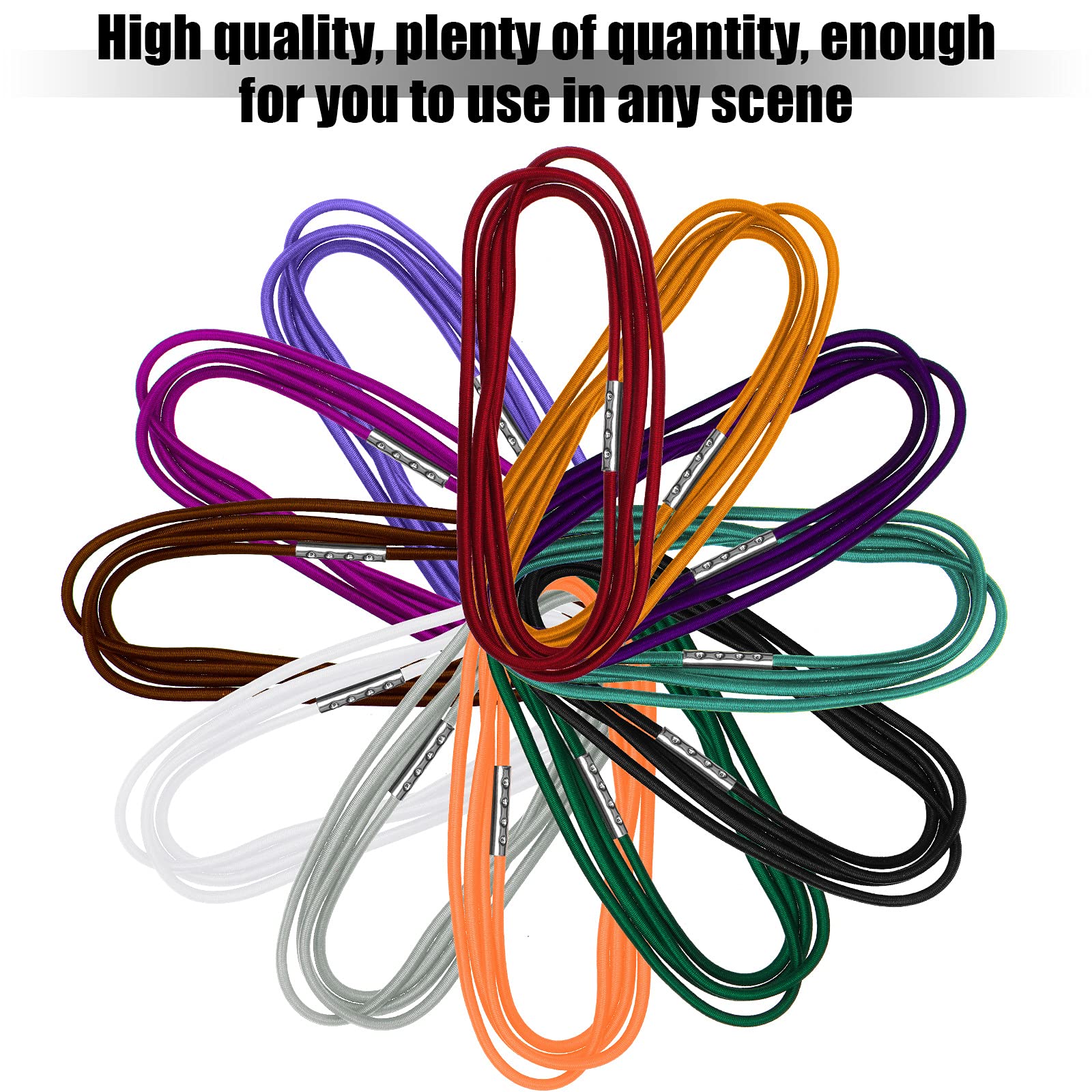 Riakrum 12 Pack Colorful Elastic Trash Can Bands for 13-30 Gallon Trash Cans | 3.28 ft Stretchable Garbage Bag Holder | Secure Bags in Kitchen, Office, Outdoor & Commercial Use