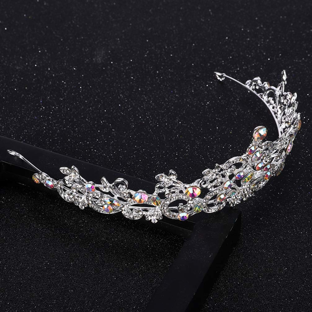 Silver Rhinestone Prom Crown for Girls - Elegant Metal Bridal Tiara & Kids Shiny Headpiece - Perfect for Weddings, Photo Shoots, Pageants & Dress-Up Play