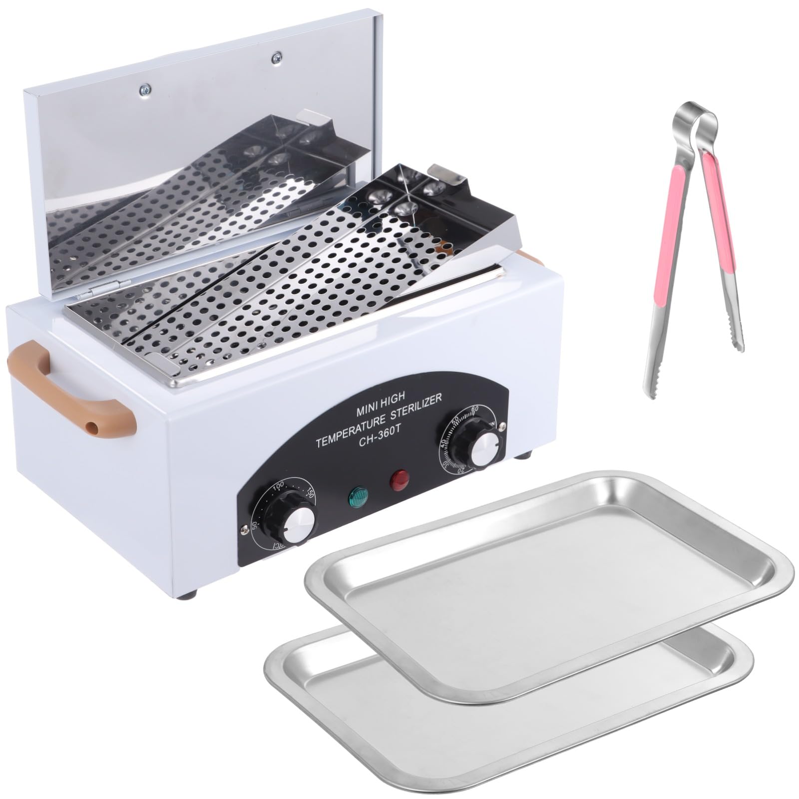 Professional High-Temperature Metal Tool Cleaning Box & Nail Tool Sterilizer Kit with Metal Trays & Clip | Heat Dry Box for Manicure Salon | Sanitize Tweezers & Metal Equipment | Perfect for Nail Salons, Tattoo Shops & Beauty Clinics