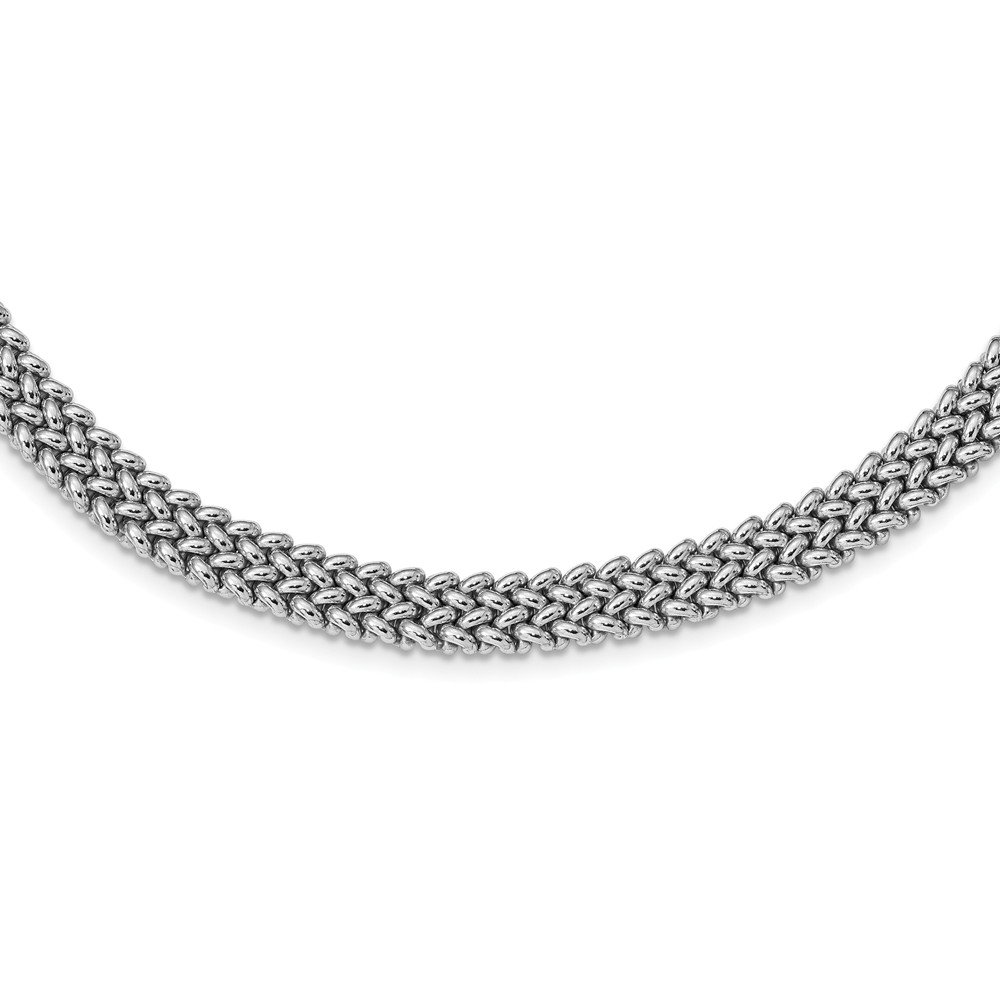 Leslie's Sterling Silver Polished Fancy Link Chain Necklace for Women - Elegant Layered Jewelry Gift for Birthday, Anniversary & Special Occasions