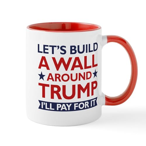 White/Red Inside - A Wall Around Trump Mug