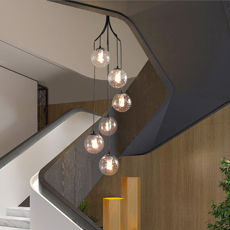 Elegant Glass Ball Pendant Chandelier - Modern Crystal Ceiling Light Fixture for Dining Room, Living Room & Bedroom Lighting Decor