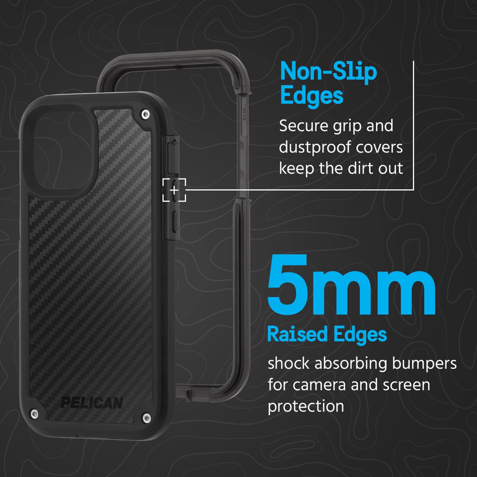 Pelican Shield Series - Military Grade iPhone 13 Case with 21ft Drop Protection | Wireless Charging Compatible | Heavy Duty Rugged Cover with Belt Clip Holster & Kickstand | Perfect for Outdoor Adventures, Construction Work & Extreme Sports - Black