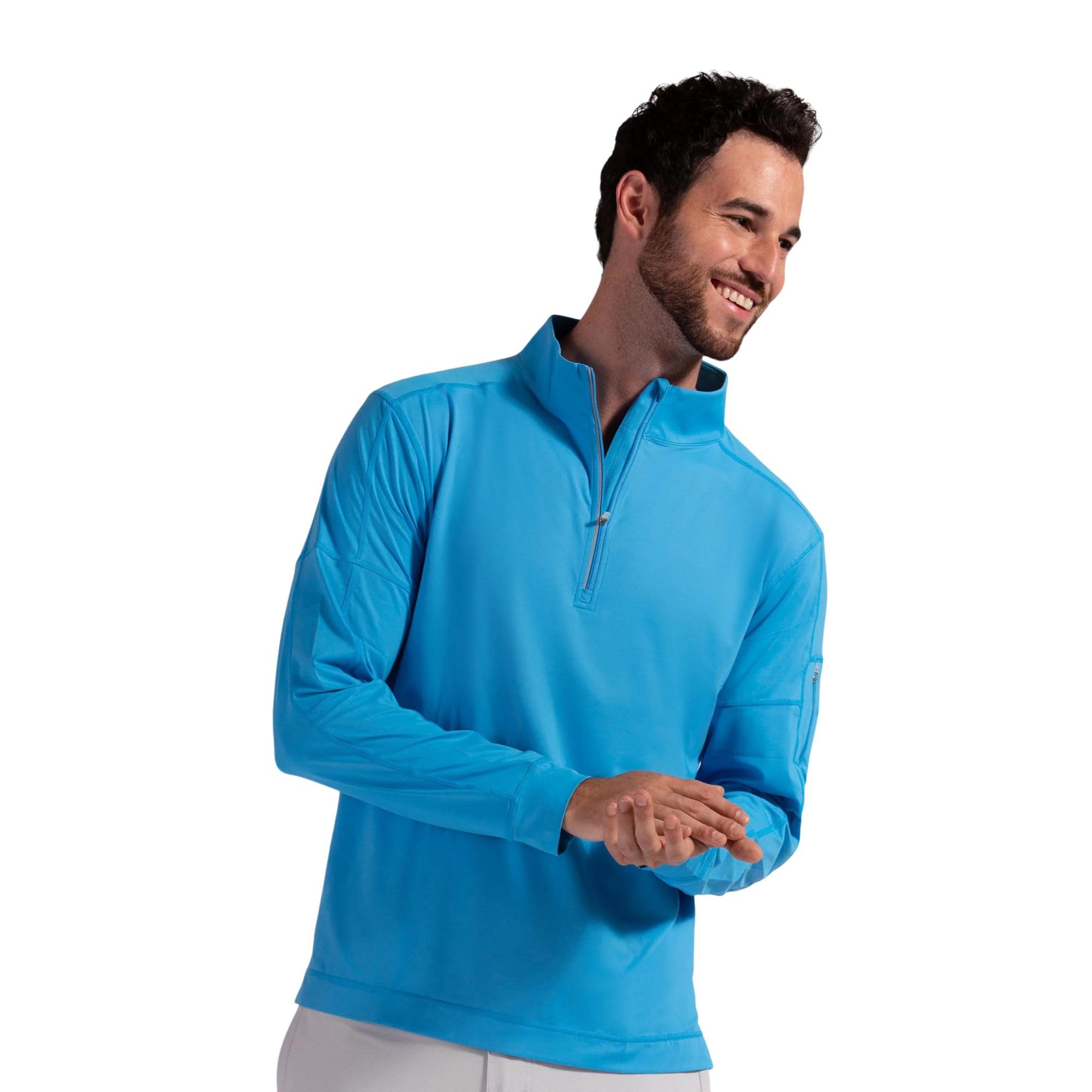 Men's UPF 50+ Sun Protection Mock Zip Active Top - Lightweight Quick-Dry Performance Shirt for Hiking, Running & Outdoor Activities
