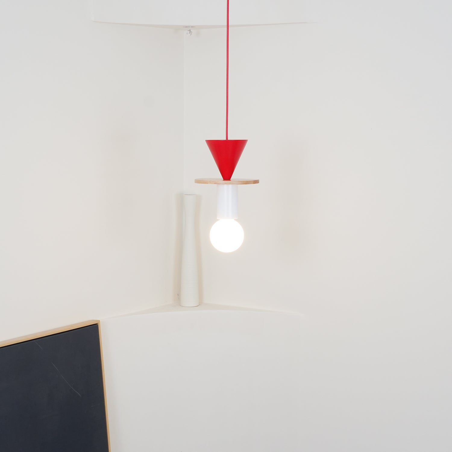 Modern Geometric Building Blocks Pendant Lamp - Handmade Wooden Hanging Light Fixture for Dining Room, Kitchen Island, Living Room & Bedroom Decor