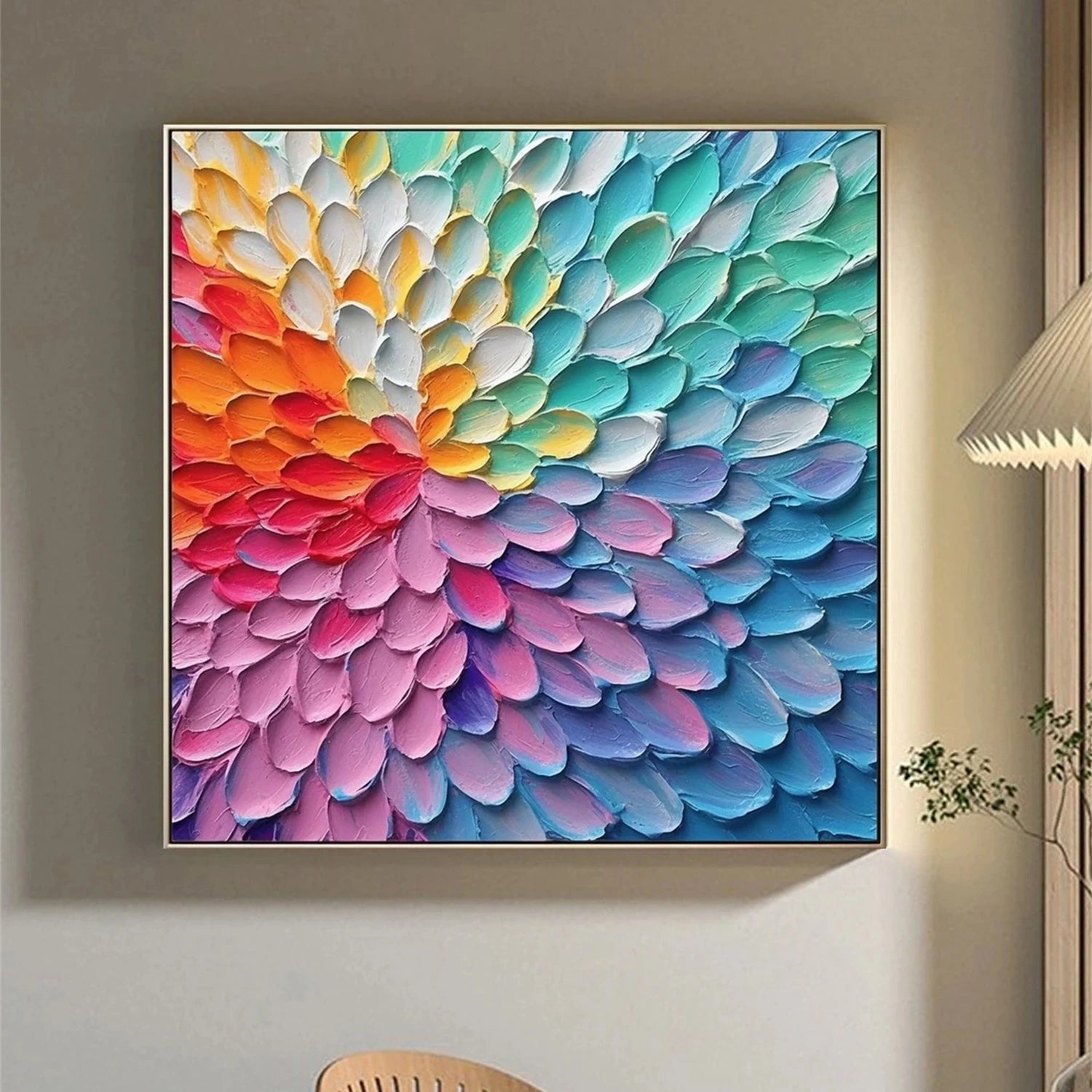 Flower and Tree Painting #FT164 - Handmade Canvas Wall Art for Home & Office Decor - Perfect for Living Room, Bedroom, or Gift