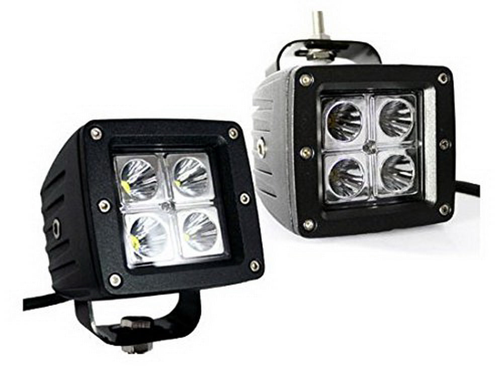 2-Pack 20W CREE LED Cubic Pod Lights for Truck, Jeep, Off-Road, ATV, 4WD, 4x4 - Waterproof Auxiliary Lighting for Night Driving, Camping & Outdoor Adventures