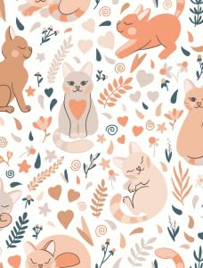 Cute Kitty Cat Flower Floral