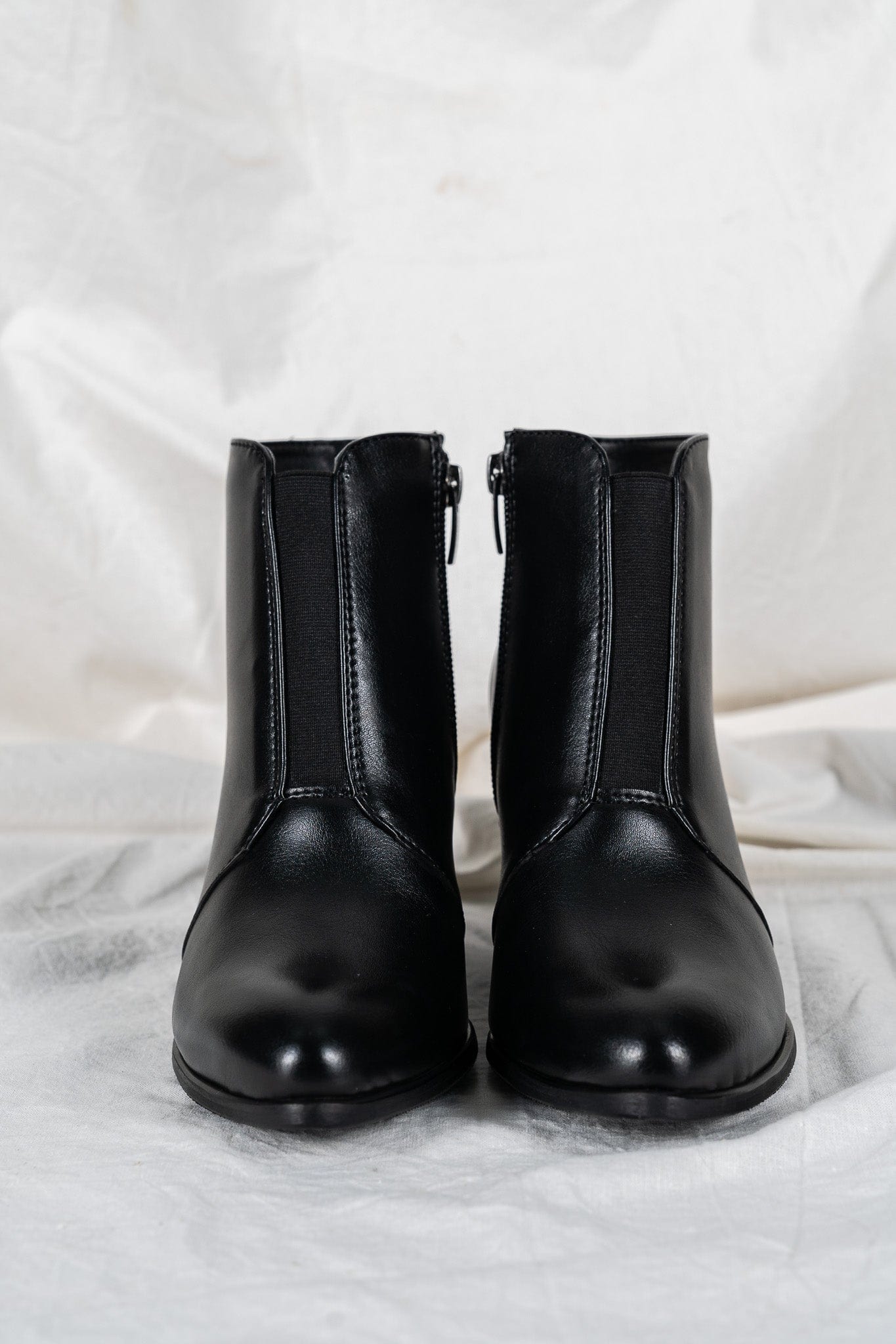 Hana Vegan Leather Heeled Ankle Boots for Women - Black Chunky Heel Booties | Perfect for Office, Date Night & Fall Fashion
