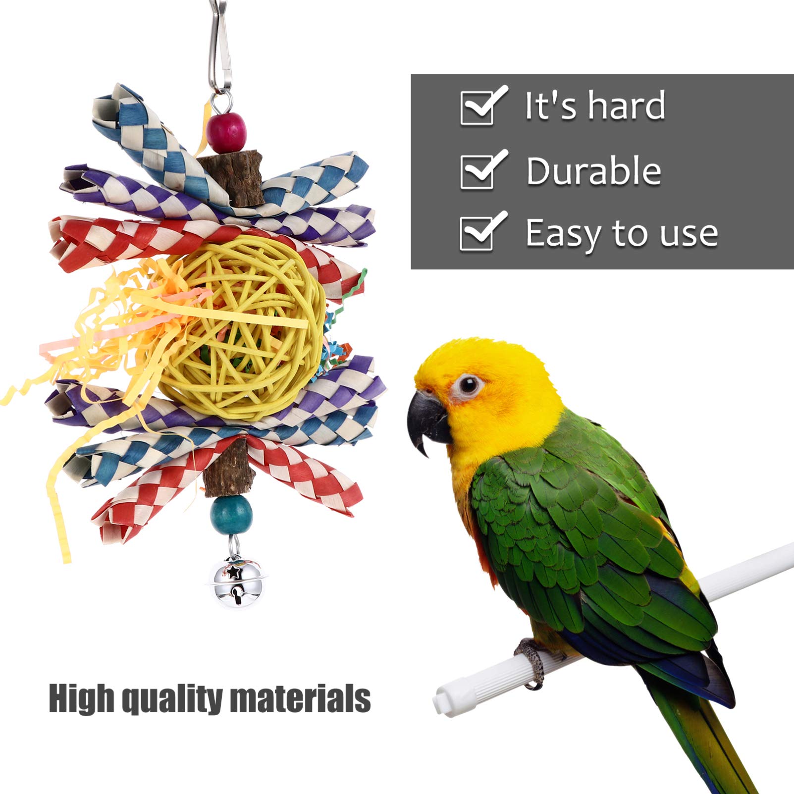 Balacoo Parrot Chew Toy - Durable Bird Biting & Play Toy for Parrots, Cockatiels, Macaws - Fun Chewing & Nibbling Enrichment for Pet Birds - Perfect for Cage Play, Training & Mental Stimulation