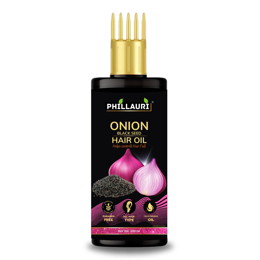 Phillauri Onion Hair Oil for Hair Growth & Anti-Hair Fall - 100ml Natural Treatment for Dandruff & Scalp Care | Promotes Thicker, Stronger Hair | Perfect for Daily Use & Hair Regimen