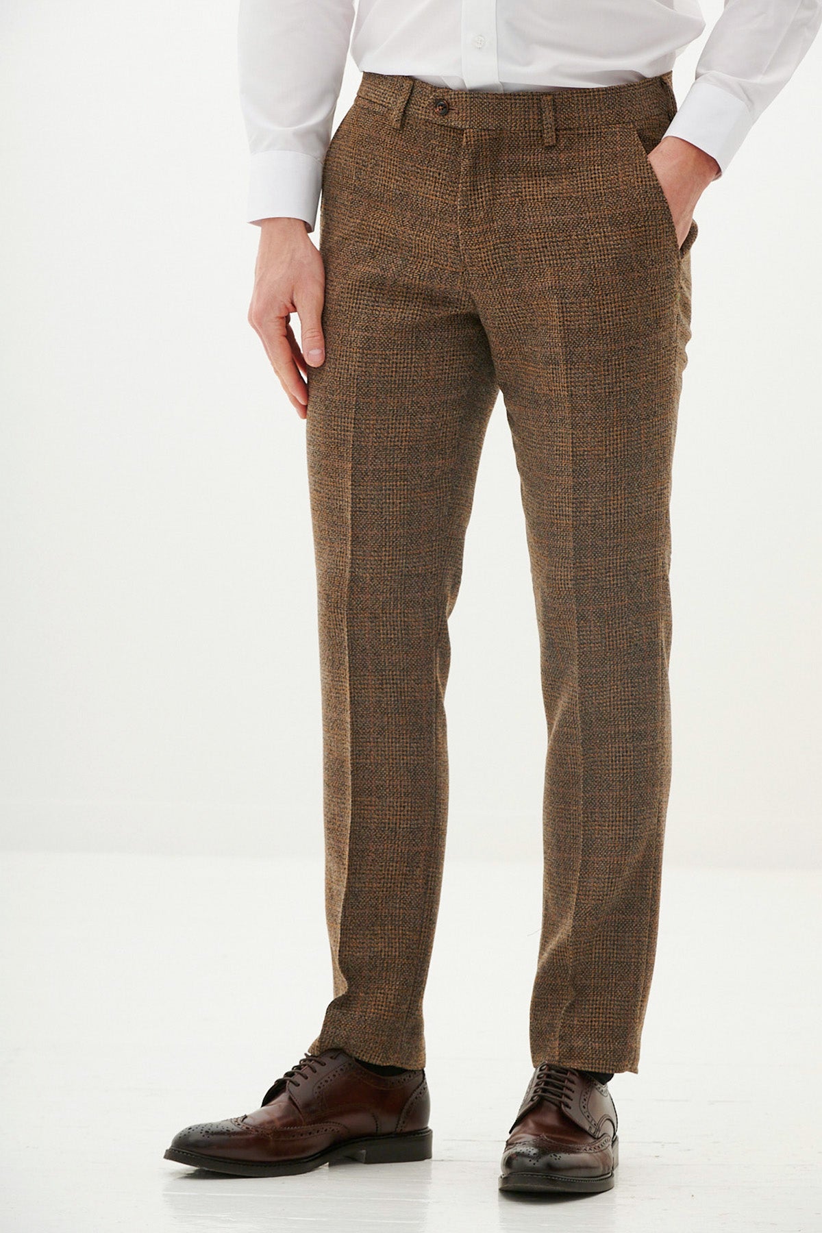 KRIS Tan Tweed Suit - West Bromwich Albion F.C. Inspired Collection | Official Jayson Molumby Style | Perfect for Match Days & Formal Events