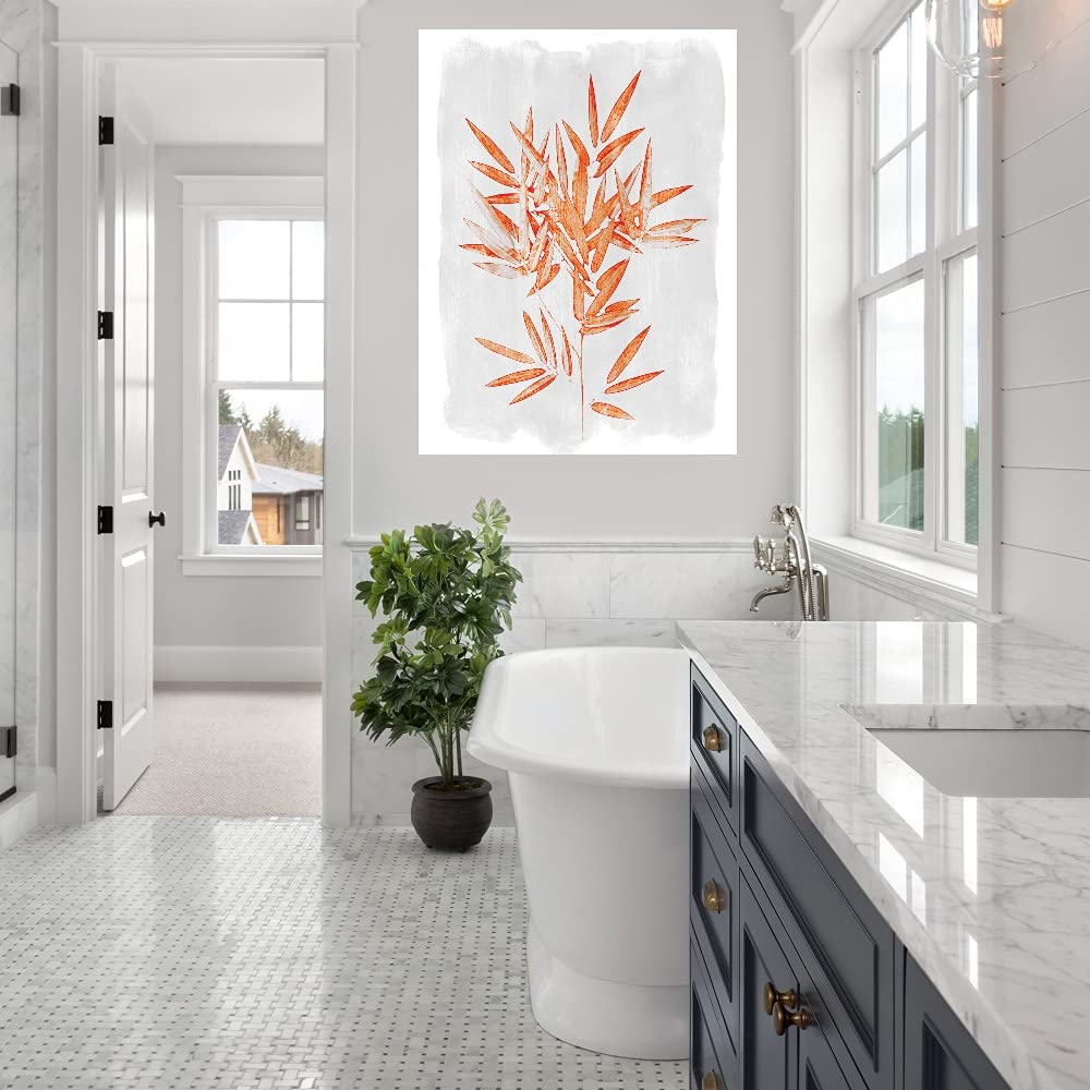 Bamboo Harmony Canvas Wall Art - Handmade Fine Art Painting by Belle Poesia - 42x56 Inch Ready to Hang Wall Decor for Living Room, Bedroom, Office - Perfect for Home, Restaurant and Hotel Decoration