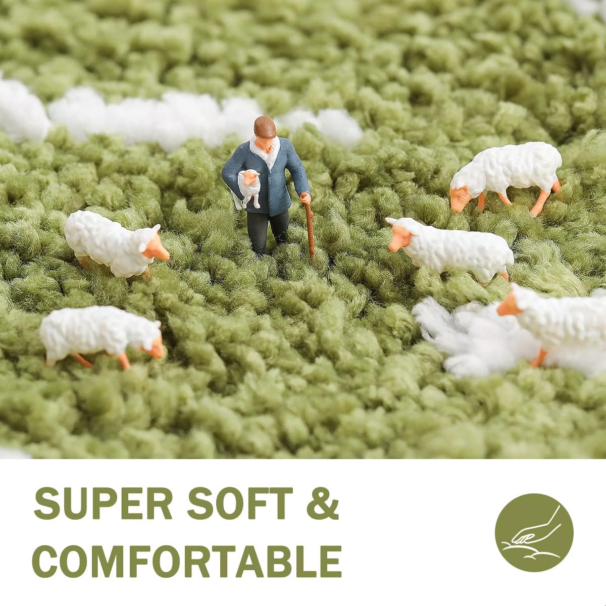 Fluffy Goose Bath Rug - Non-Slip Washable Floor Mat for Bathroom & Bedroom - Soft Plush Water Absorbent Bath Mat (17.7