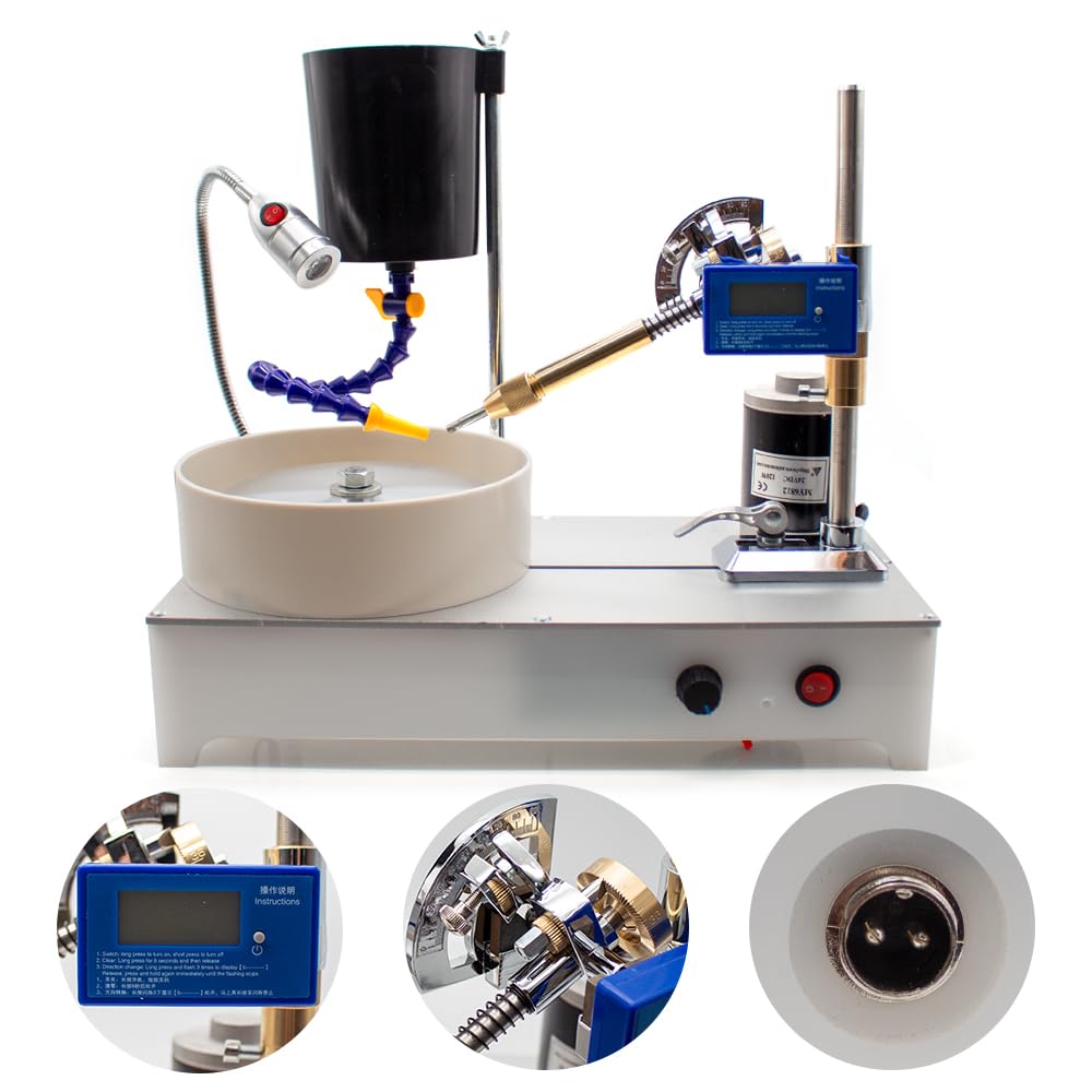 Gemstone Grinding Faceting Machine 120W 2800RPM with Digital Display - Jewelry Polisher & Lapidary Equipment for Faceted Gem Cutting, Flat Grinding - Perfect for DIY Jewelry Making, Stone Polishing, and Professional Gemstone Crafting