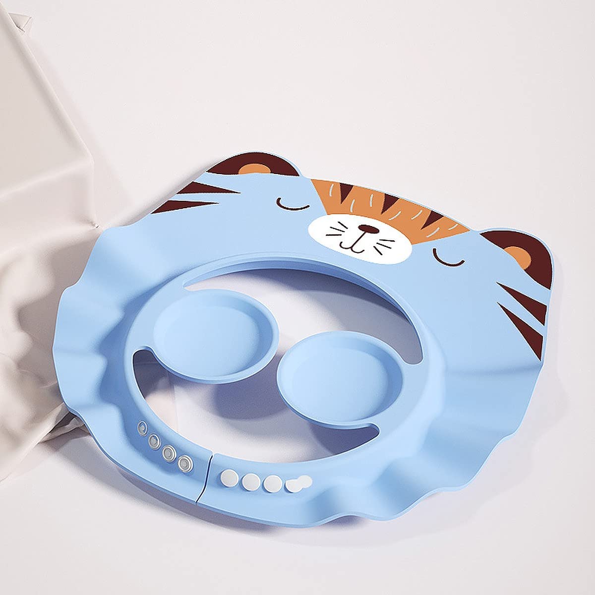 Wolpin Kids Adjustable EVA Foam Shower Cap - Soft Comfortable Bathing Cap for Baby & Toddler - Waterproof Eyes & Ears Protector for Safe Shower Time - Perfect for Bath Time, Swimming Lessons & Sensitive Skin Care