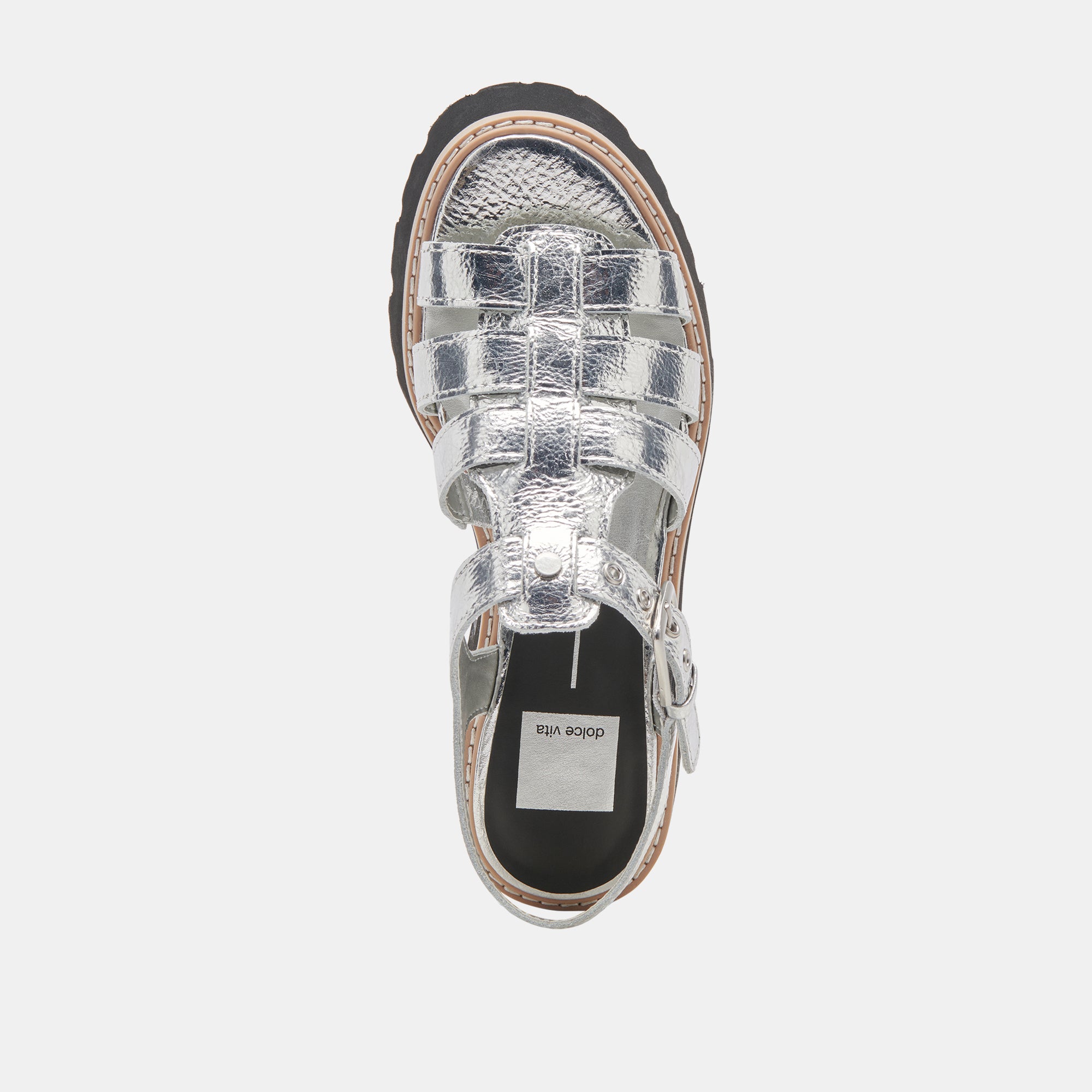 Distressed Leather Lattice Sandals for Women - Silver Gladiator Style - Perfect for Beach, Vacation, and Summer Outfits