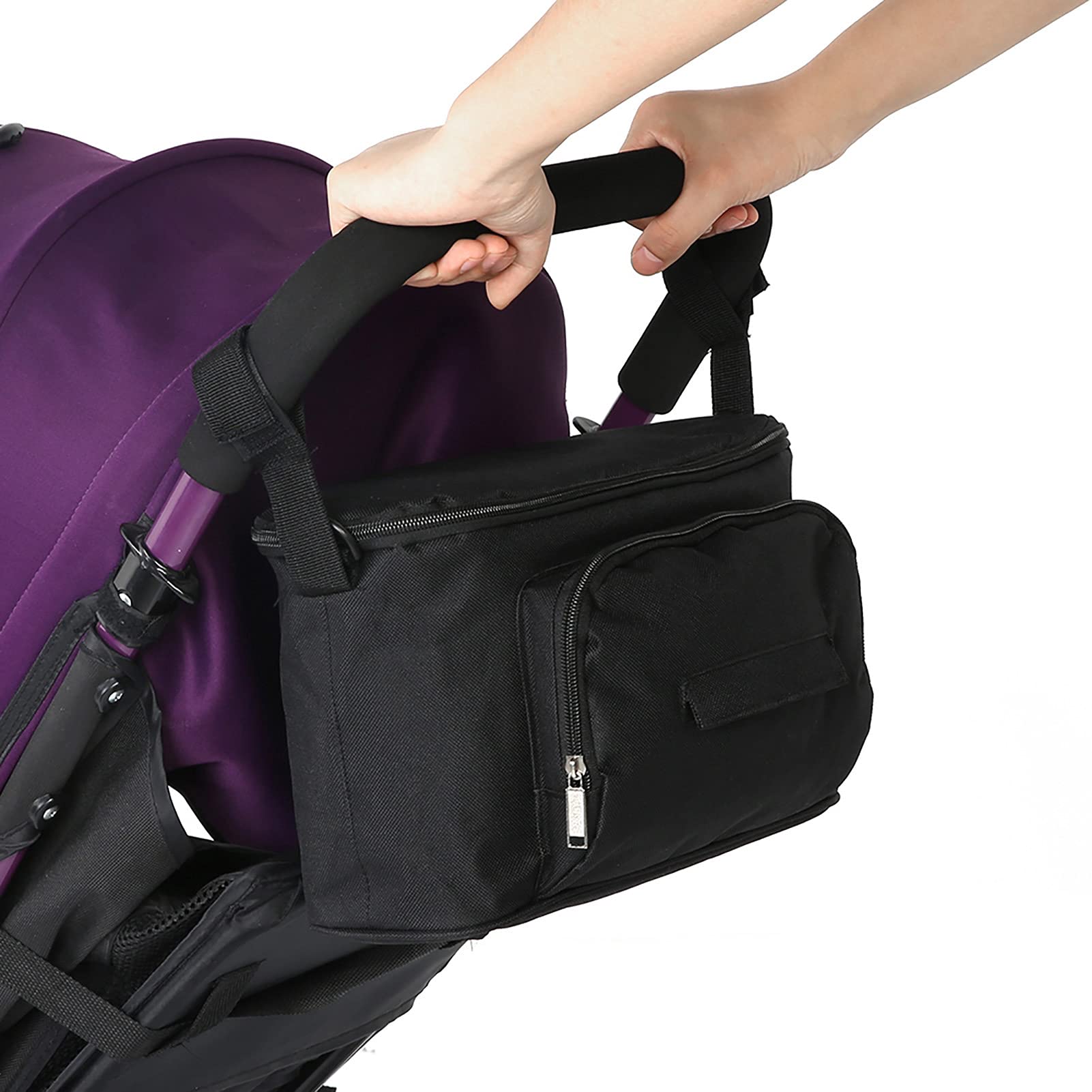 Stroller Organizer with Cup Holder & Phone Bag - Detachable Storage Caddy for Baby Strollers - Perfect for Diapers, Bottles & Essentials on the Go