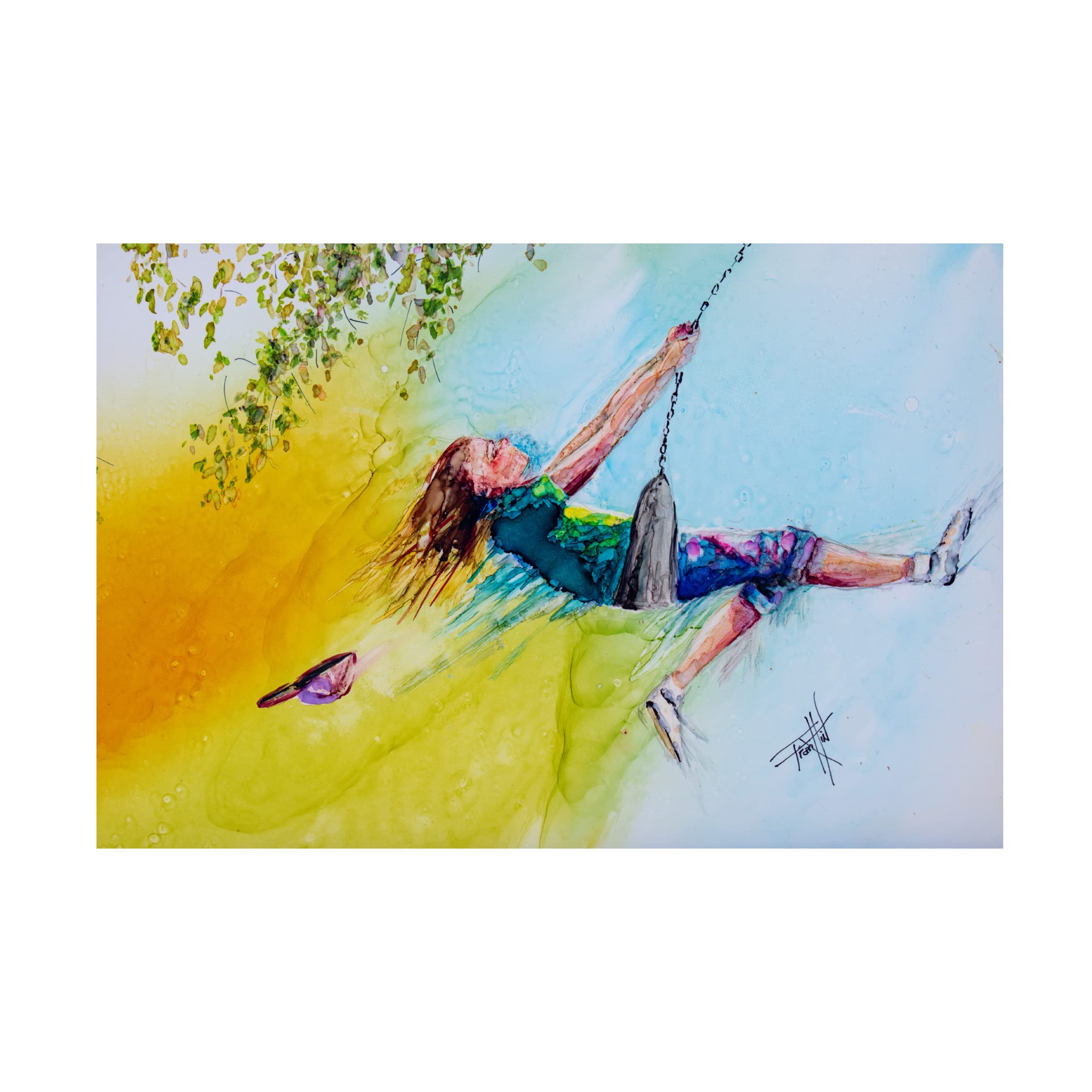 Leslie Franklin 'I Can Touch the Sky' 30x47 Canvas Wall Art Print - Modern Home Decor for Living Room, Bedroom & Office - Inspirational Landscape Painting