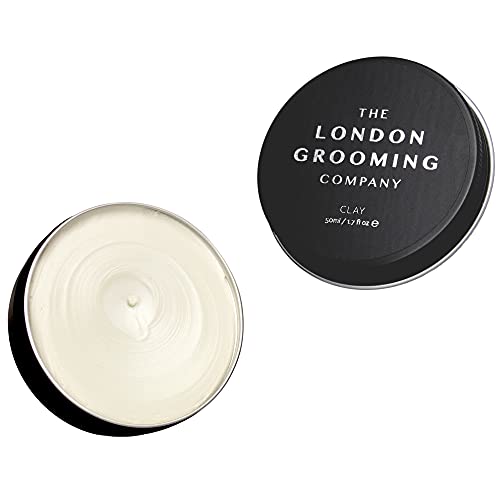London Grooming Company Men's Hair Clay - Strong All-Day Hold Matte Finish Styling Wax (1.7oz/50ml) | Easy Wash Out | Perfect for Work, Date Night & Formal Events