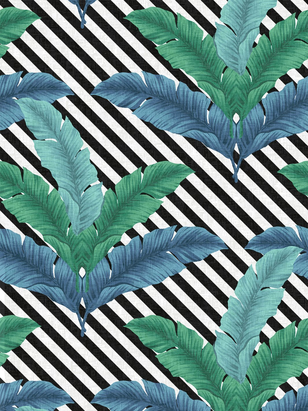 Barbie™ Isla Palm Fabric - Verde and Azul Tropical Print Cotton Material for DIY Crafts, Home Decor & Fashion Projects