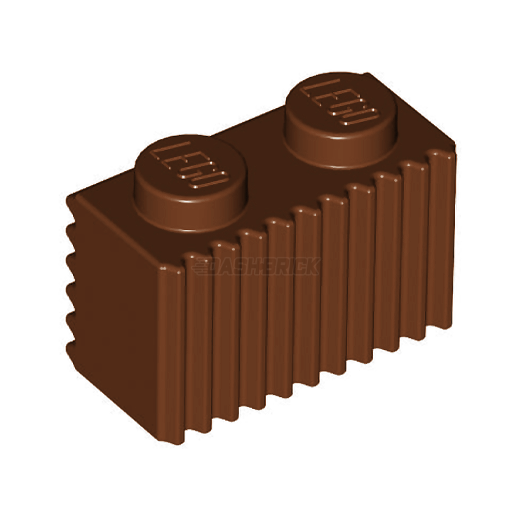 **LEGO Brick 1x2 Modified Grille Profile (Flutes) - Reddish Brown (2877) - Perfect for Model Building, DIY Projects & LEGO Creations**
