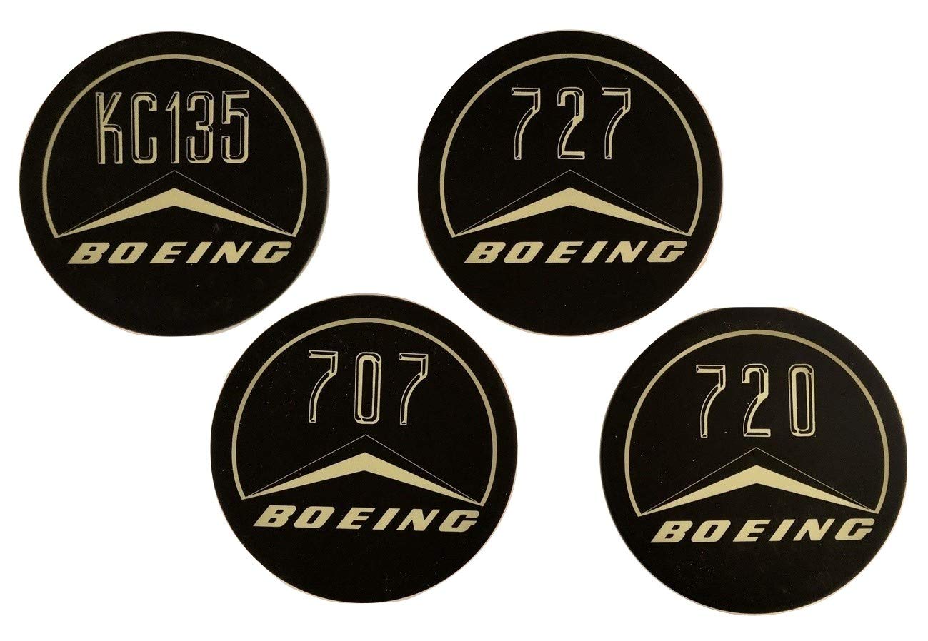 Vintage Boeing 707 & 727 Ceramic Drink Coasters Set of 4 - Airplane Themed Bar & Home Decor for Aviation Enthusiasts - Perfect for Cocktail Parties, Man Caves & Office Desks